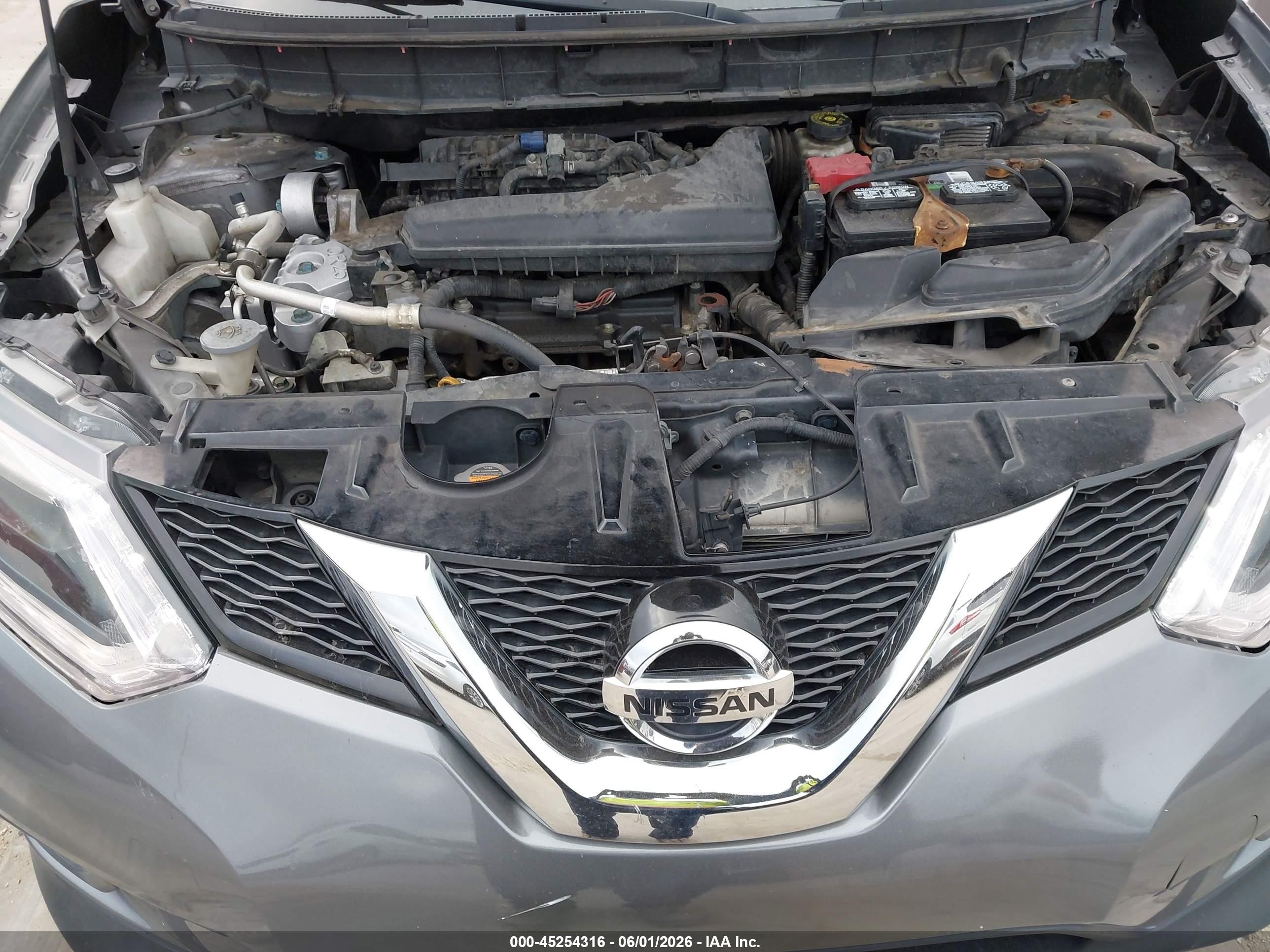 2015 Nissan Rogue Sv Gray vin: KNMAT2MT6FP508744