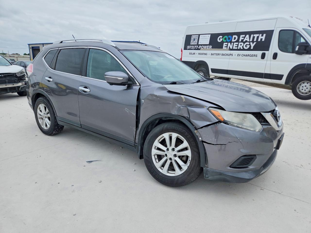 2015 Nissan Rogue Sv Gray vin: KNMAT2MT6FP517833