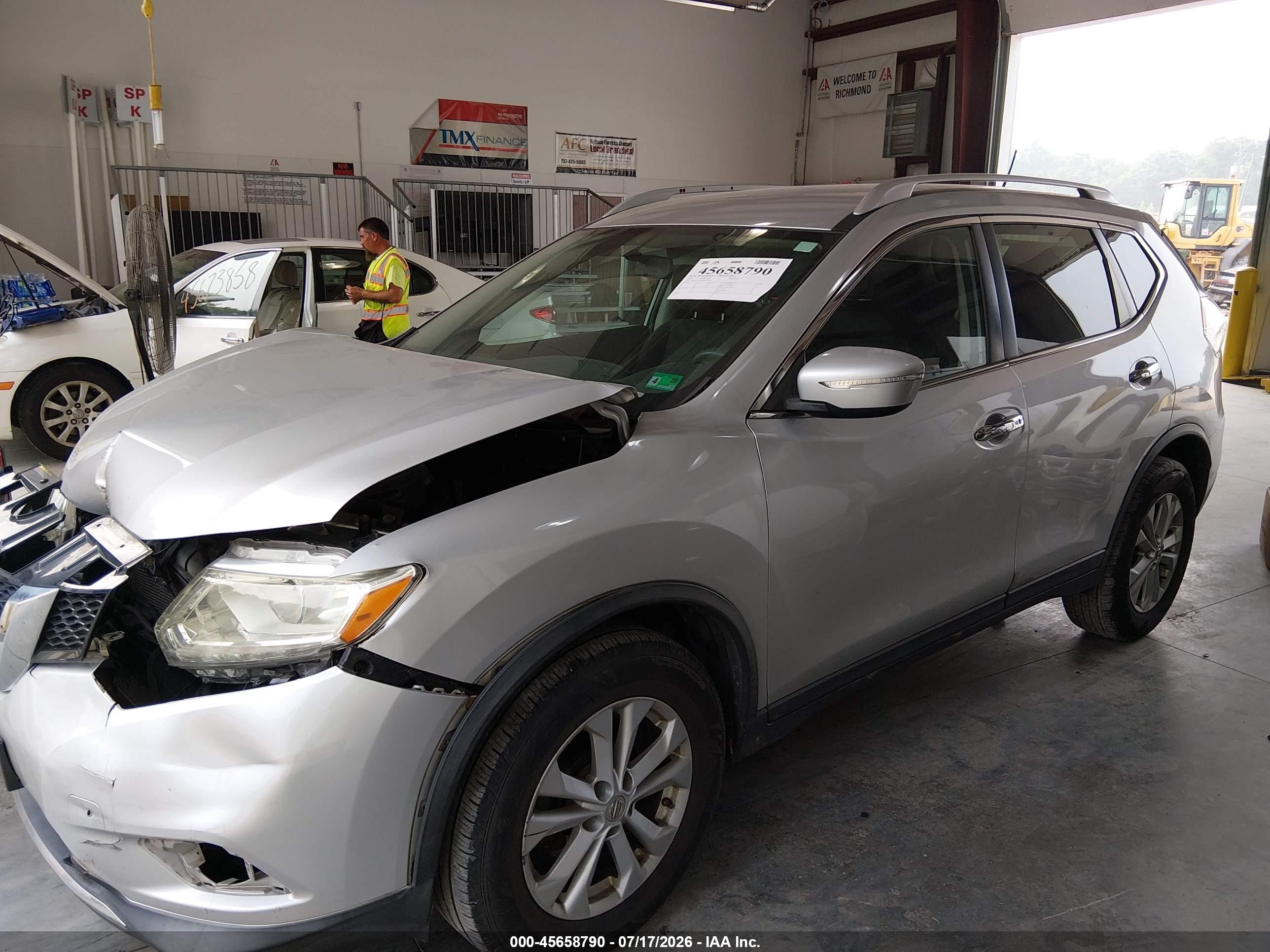 2015 Nissan Rogue Sv Silver vin: KNMAT2MT6FP535362