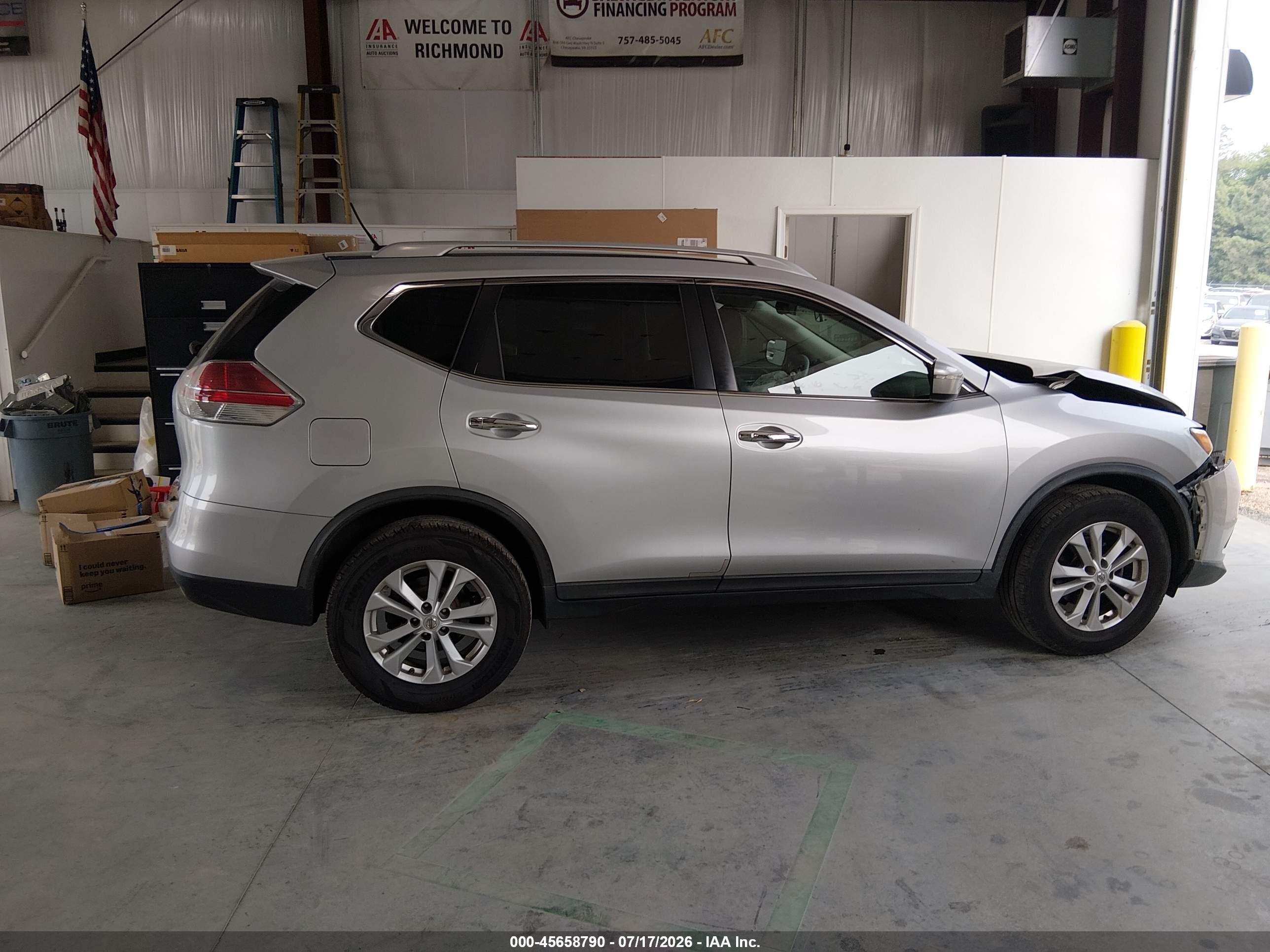 2015 Nissan Rogue Sv Silver vin: KNMAT2MT6FP535362