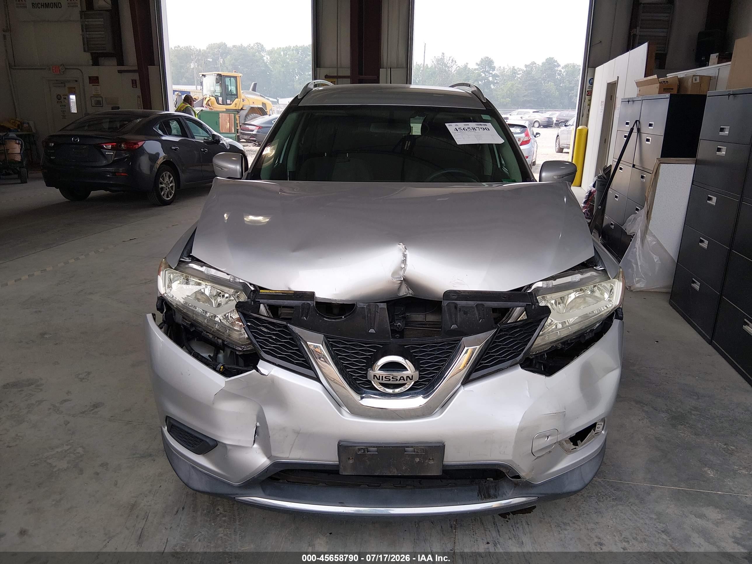 2015 Nissan Rogue Sv Silver vin: KNMAT2MT6FP535362