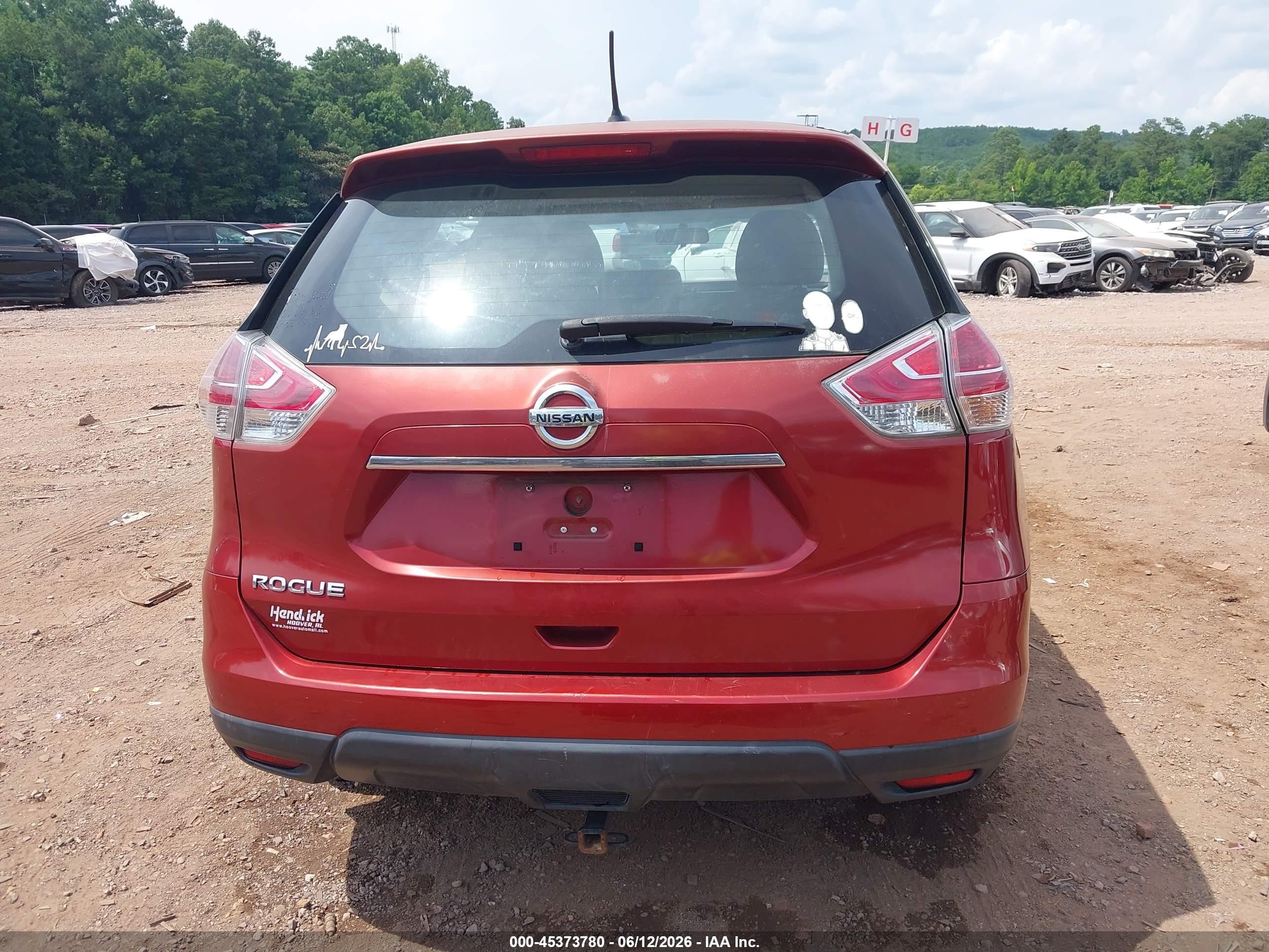 2015 Nissan Rogue S Maroon vin: KNMAT2MT6FP542781