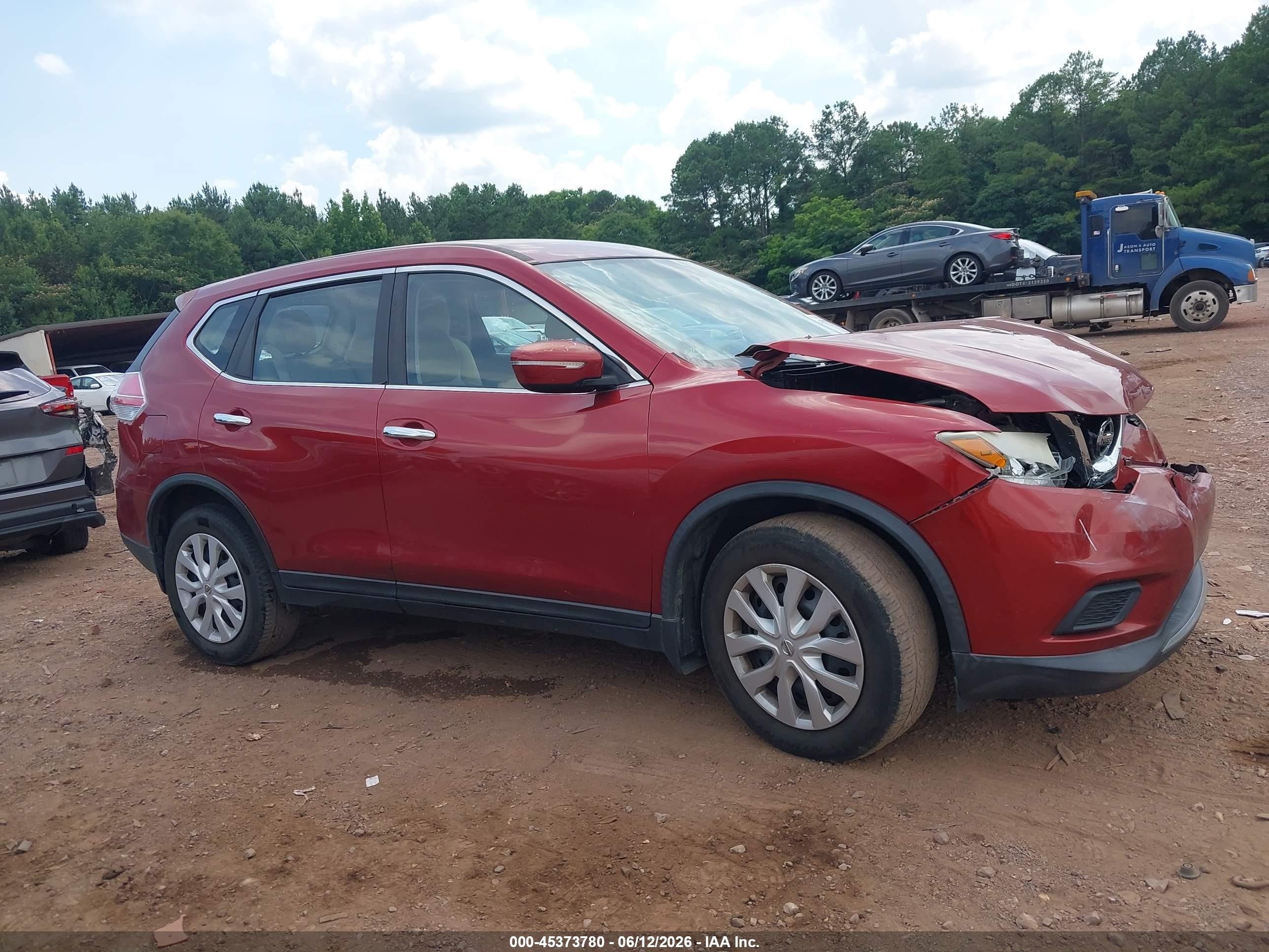2015 Nissan Rogue S Maroon vin: KNMAT2MT6FP542781