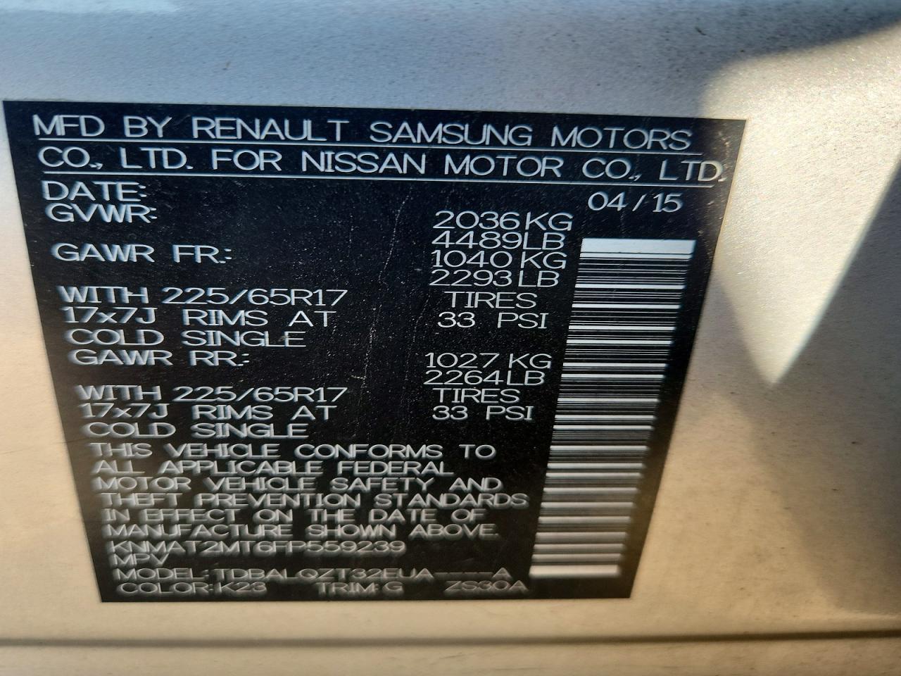 2015 Nissan Rogue Sv Серебряный vin: KNMAT2MT6FP559239