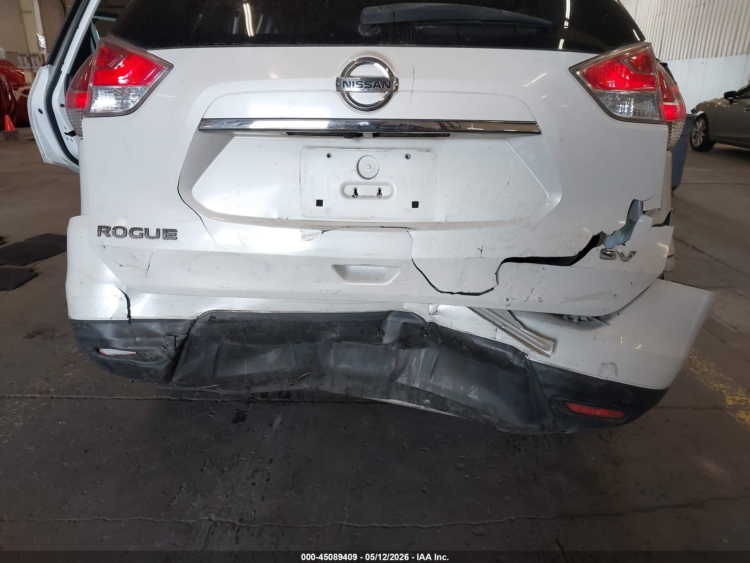 2015 Nissan Rogue Sv White vin: KNMAT2MT6FP562559