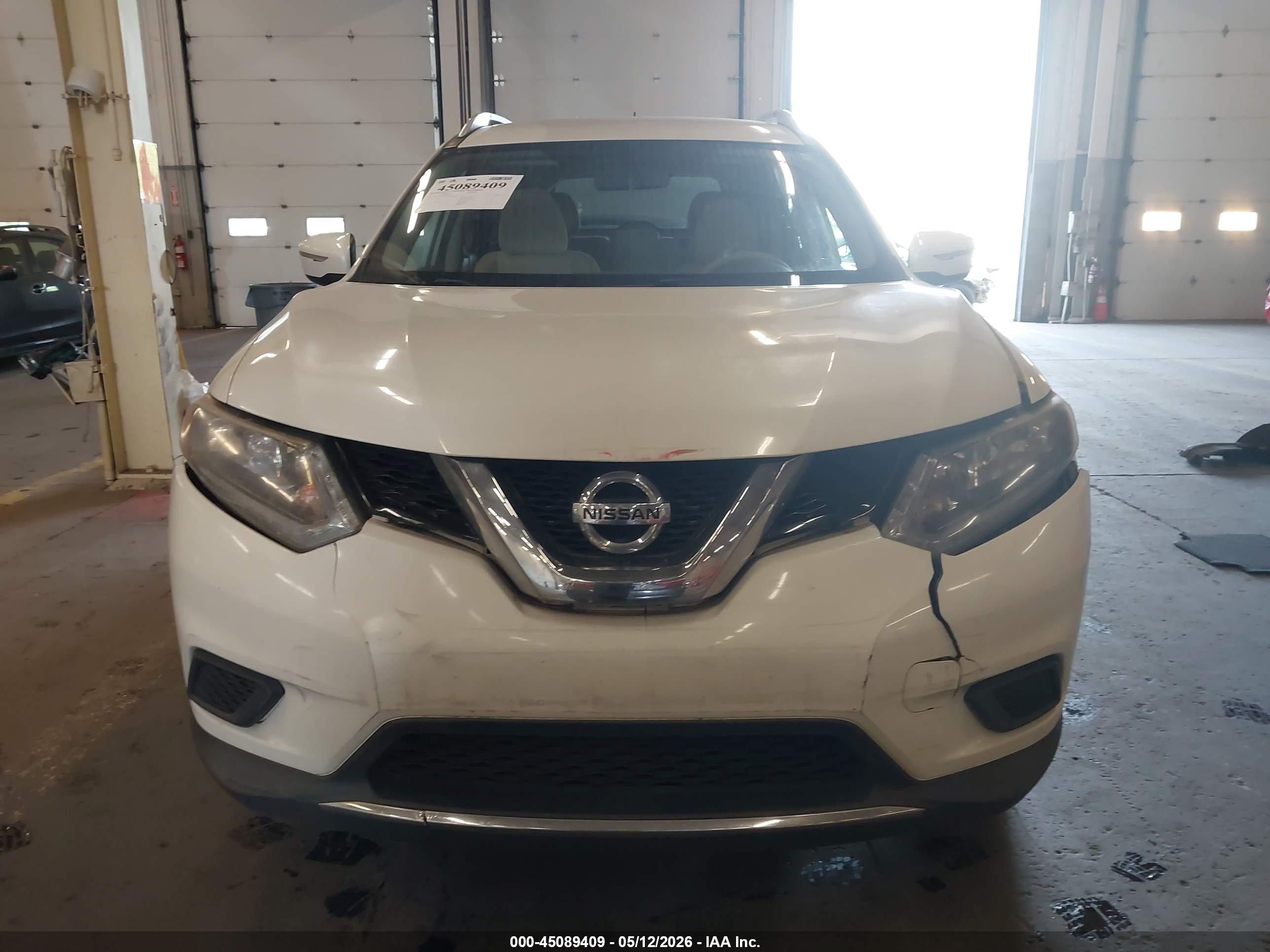2015 Nissan Rogue Sv White vin: KNMAT2MT6FP562559