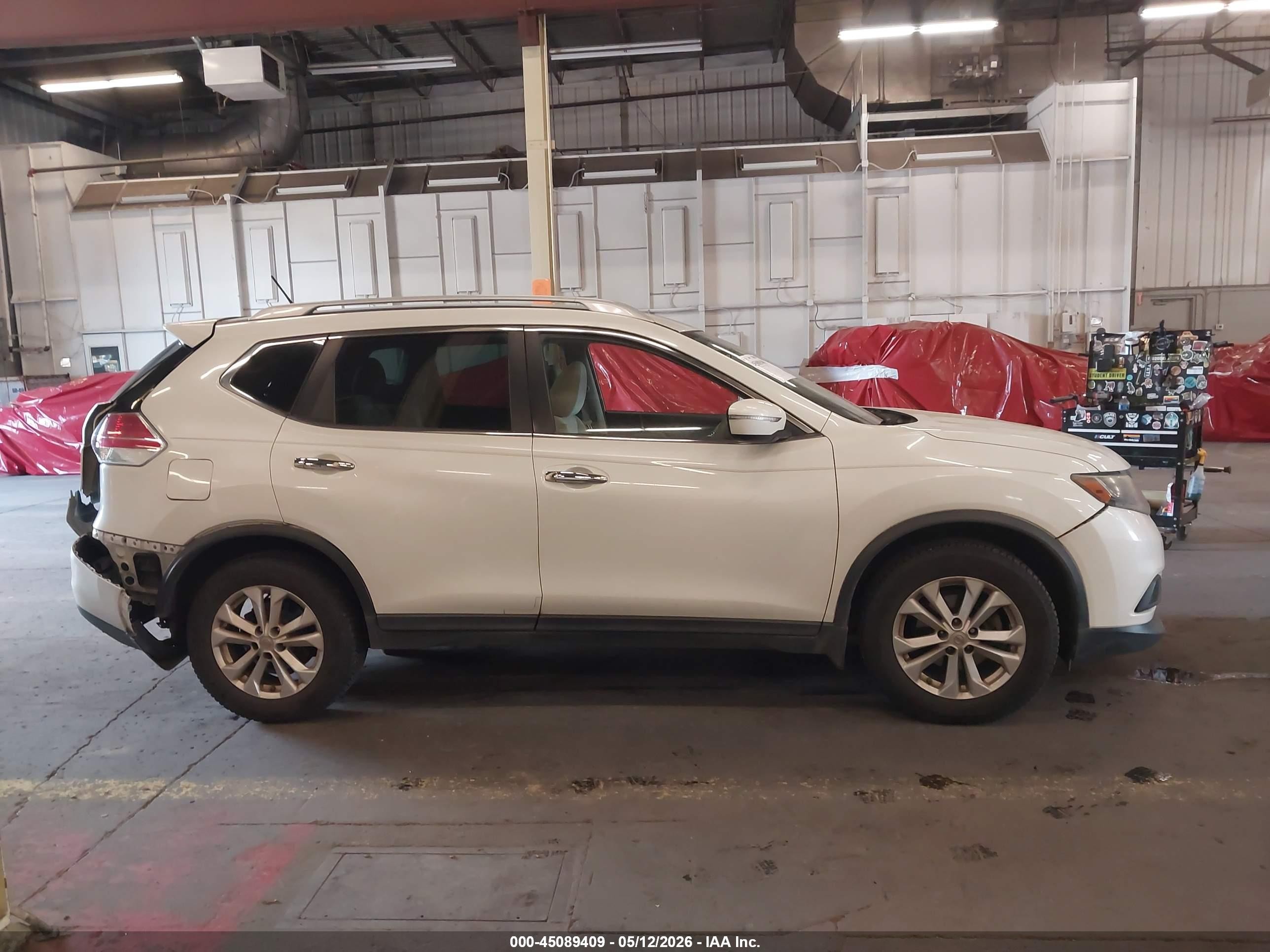 2015 Nissan Rogue Sv White vin: KNMAT2MT6FP562559