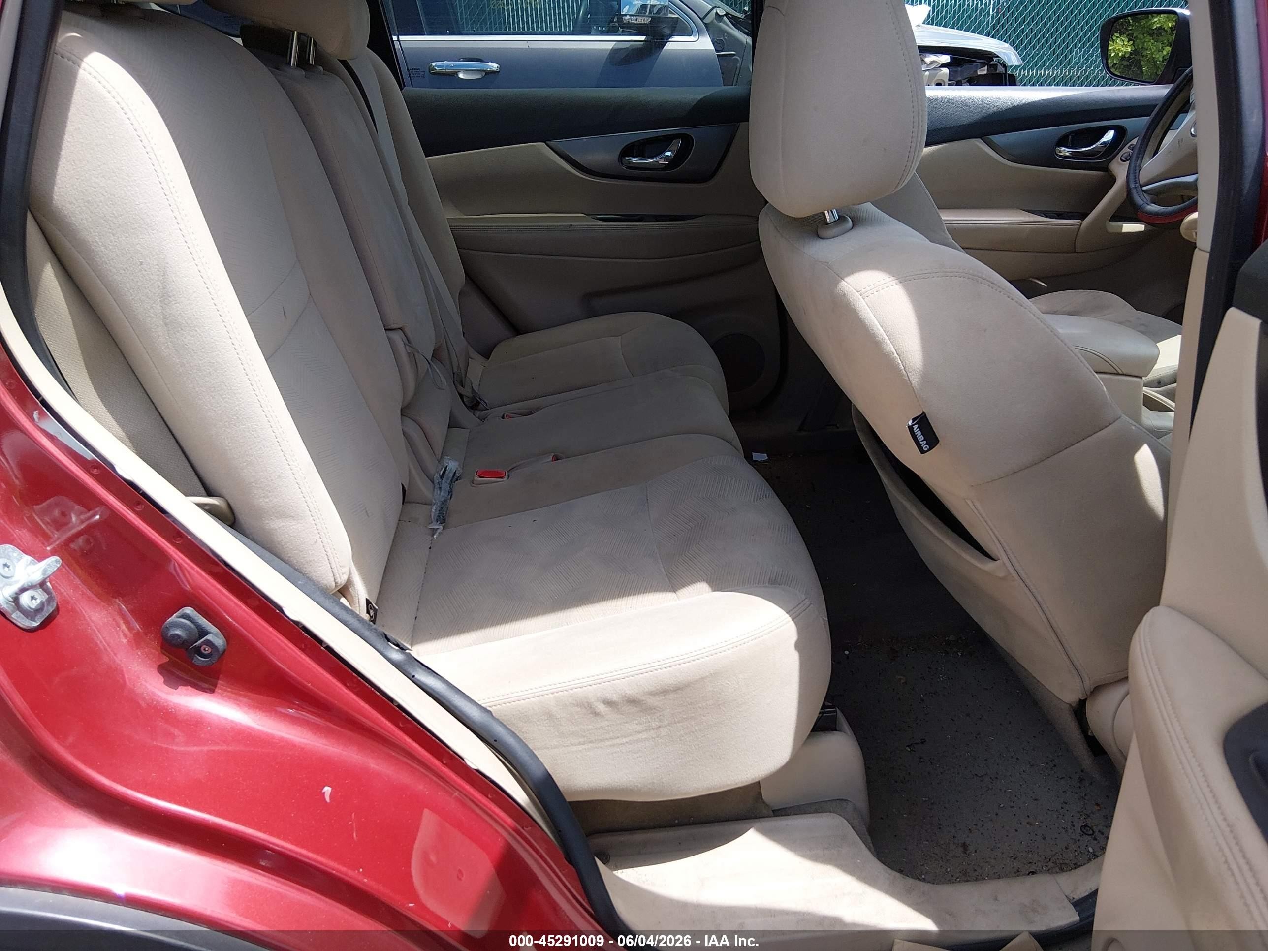 2015 Nissan Rogue Sv Burgundy vin: KNMAT2MT6FP563310
