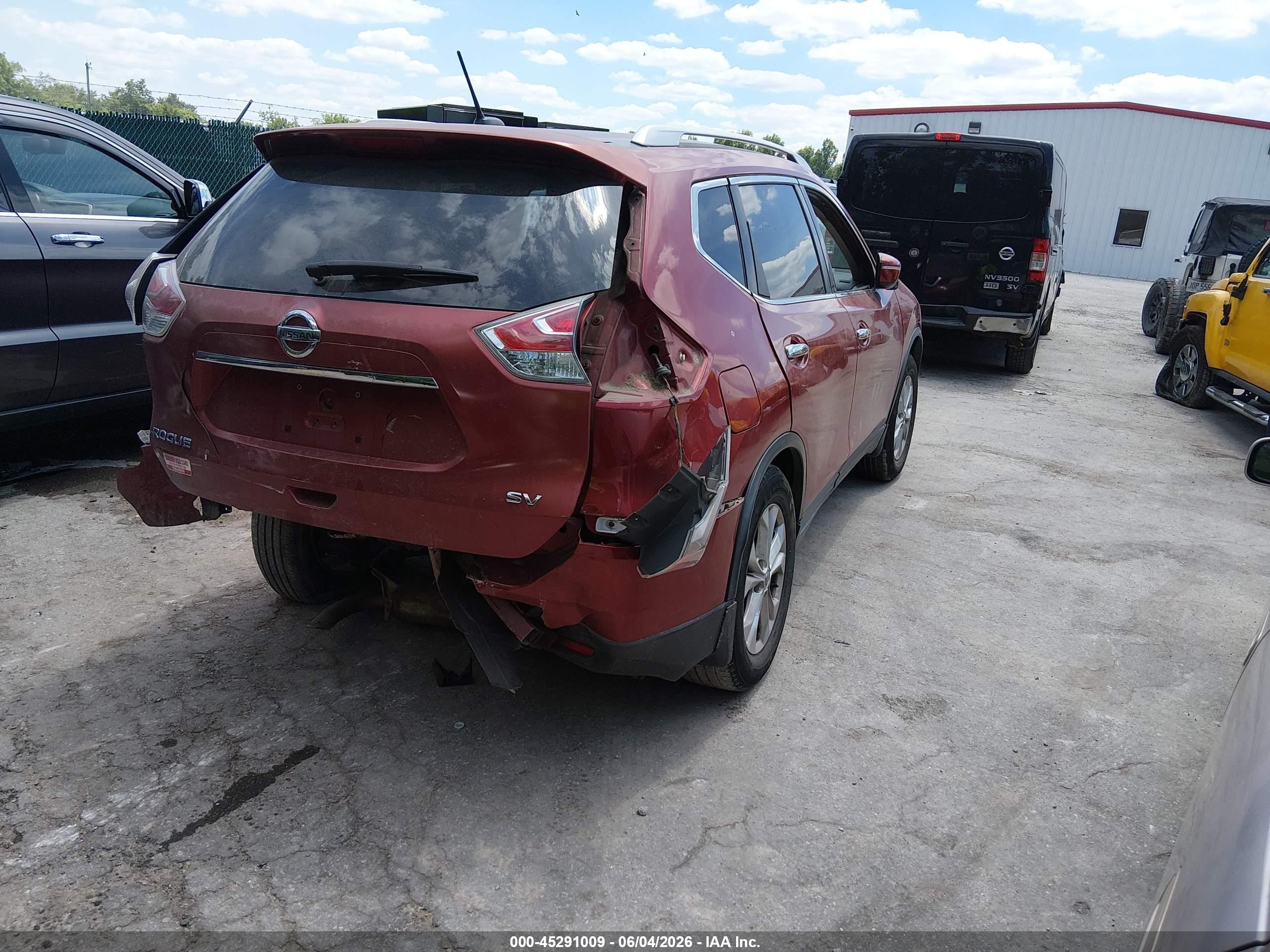 2015 Nissan Rogue Sv Burgundy vin: KNMAT2MT6FP563310