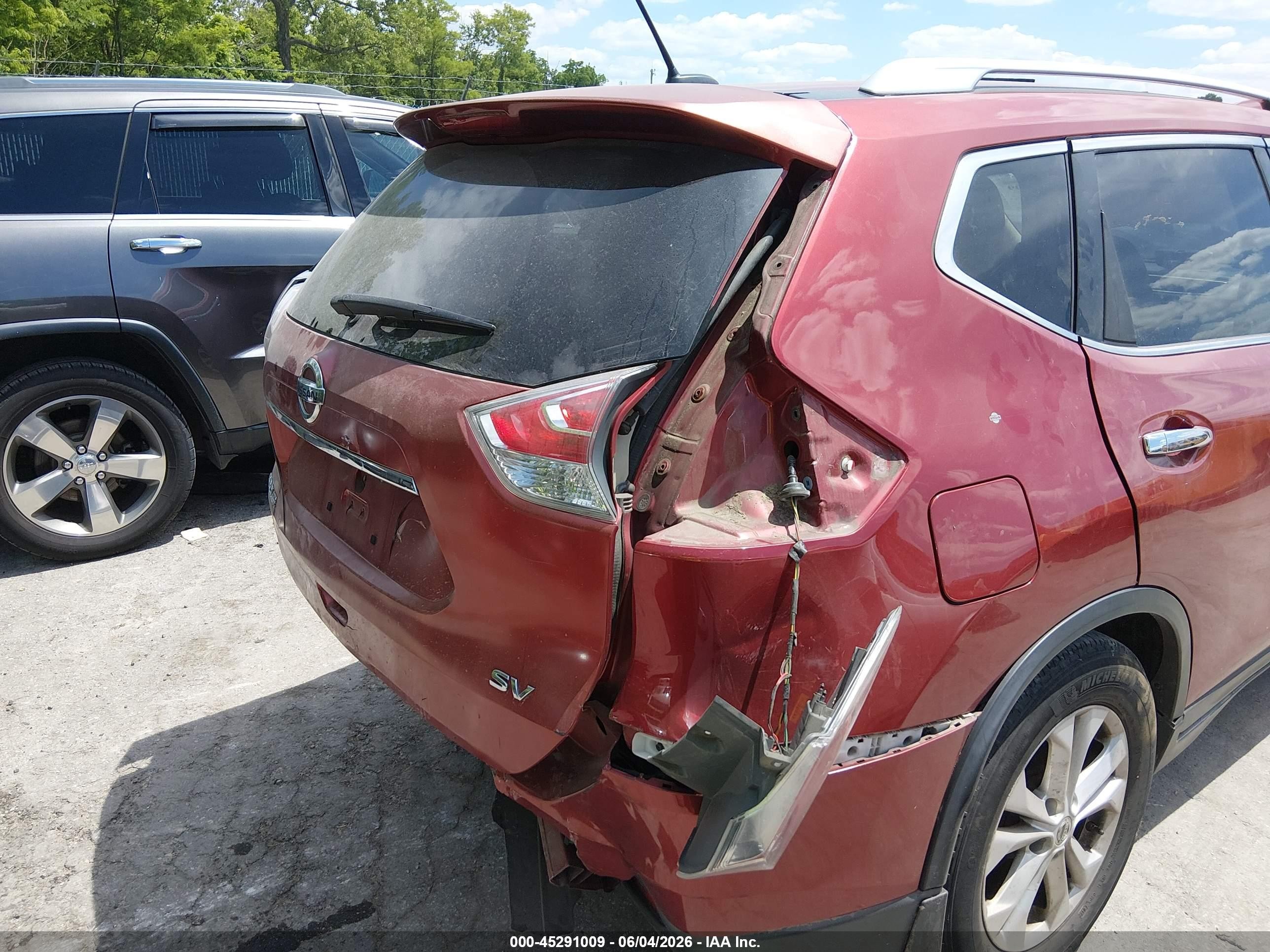 2015 Nissan Rogue Sv Burgundy vin: KNMAT2MT6FP563310
