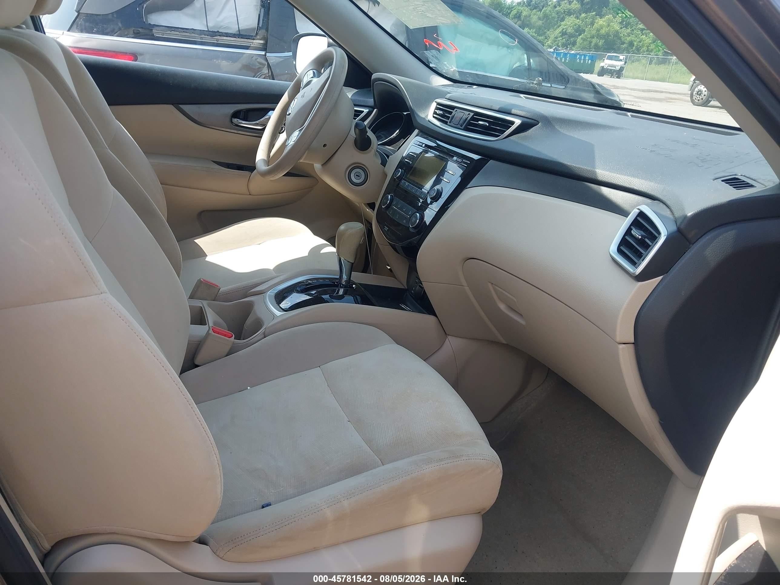 2015 Nissan Rogue S Серый vin: KNMAT2MT6FP564621