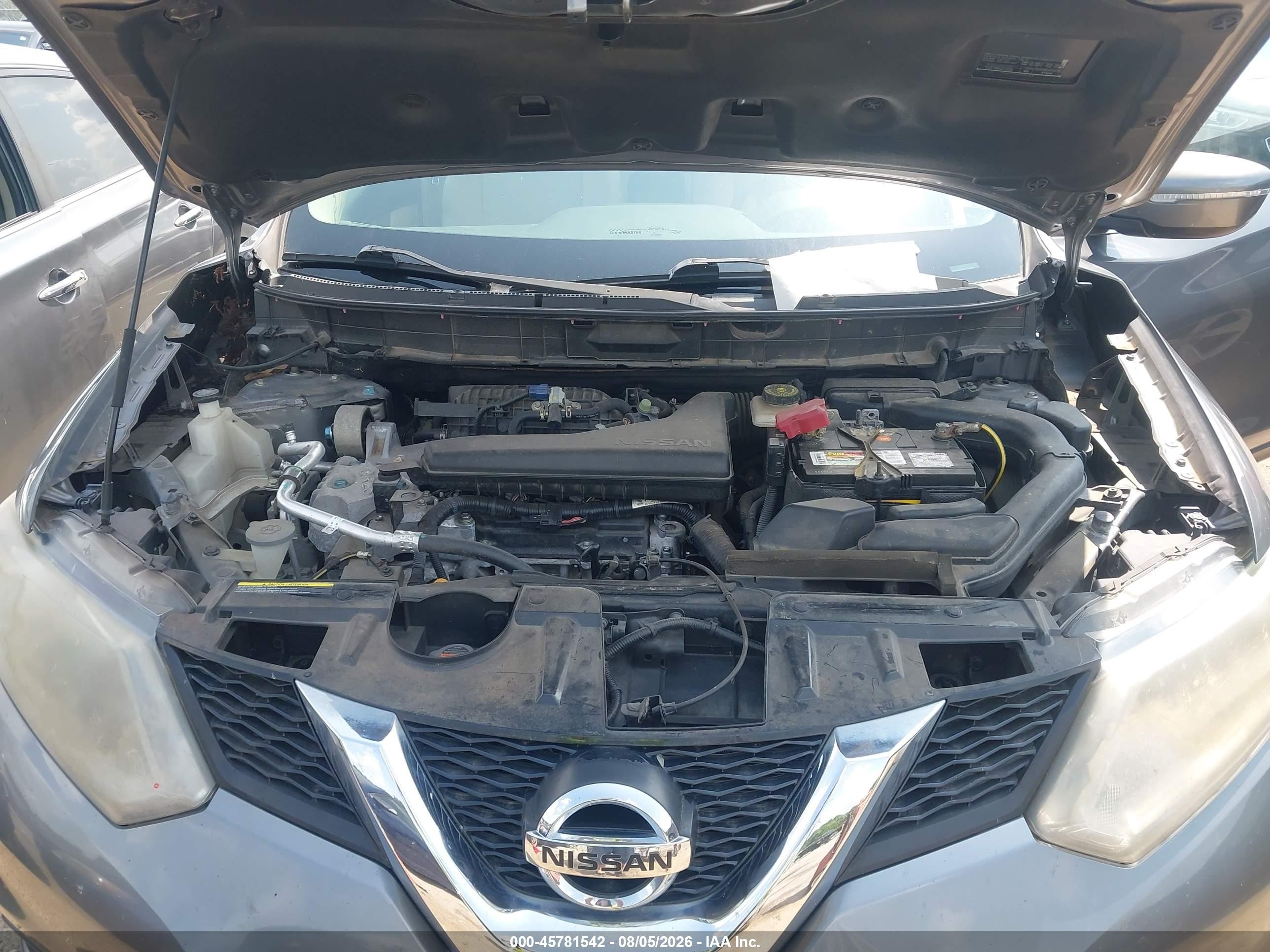 2015 Nissan Rogue S Серый vin: KNMAT2MT6FP564621