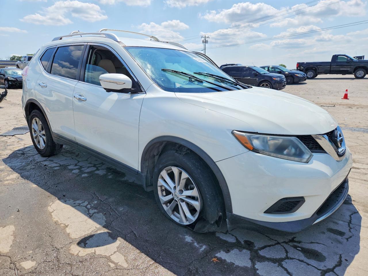 2015 Nissan Rogue Sv White vin: KNMAT2MT6FP569415
