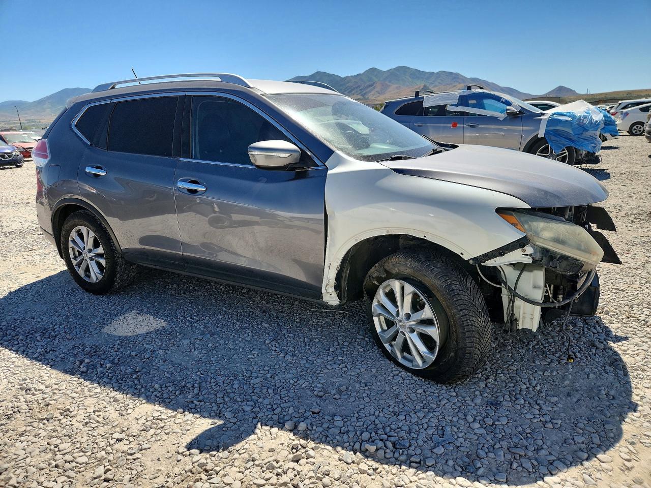 2015 Nissan Rogue Sv Gray vin: KNMAT2MT6FP572248