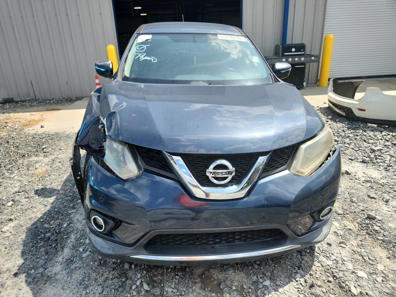 2015 Nissan Rogue S Blue vin: KNMAT2MT6FP576588 Damage: Left Head Lamp, Faded, Repair Required