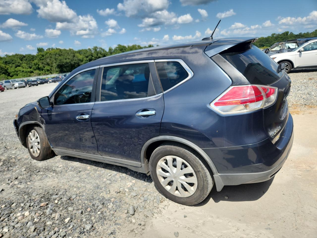 2015 Nissan Rogue S Blue vin: KNMAT2MT6FP576588 Damage: Left Drip Rail, Peeling, > 12 Inches