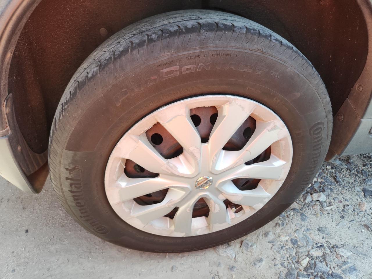2015 Nissan Rogue S Blue vin: KNMAT2MT6FP576588 Damage: Right Rear Wheel Cover, Peeling, > 12 Inches