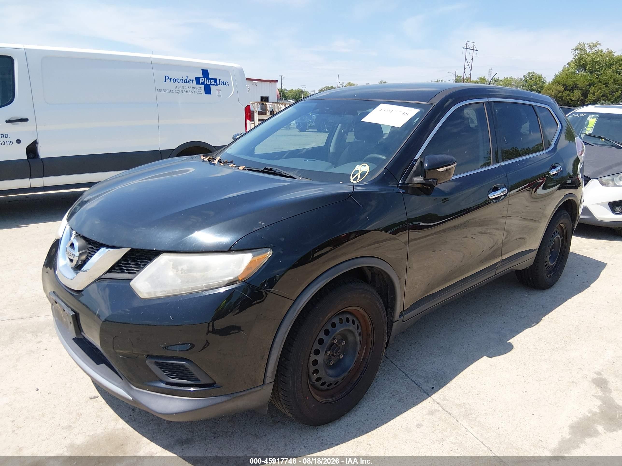 2015 Nissan Rogue S Black vin: KNMAT2MT6FP579023