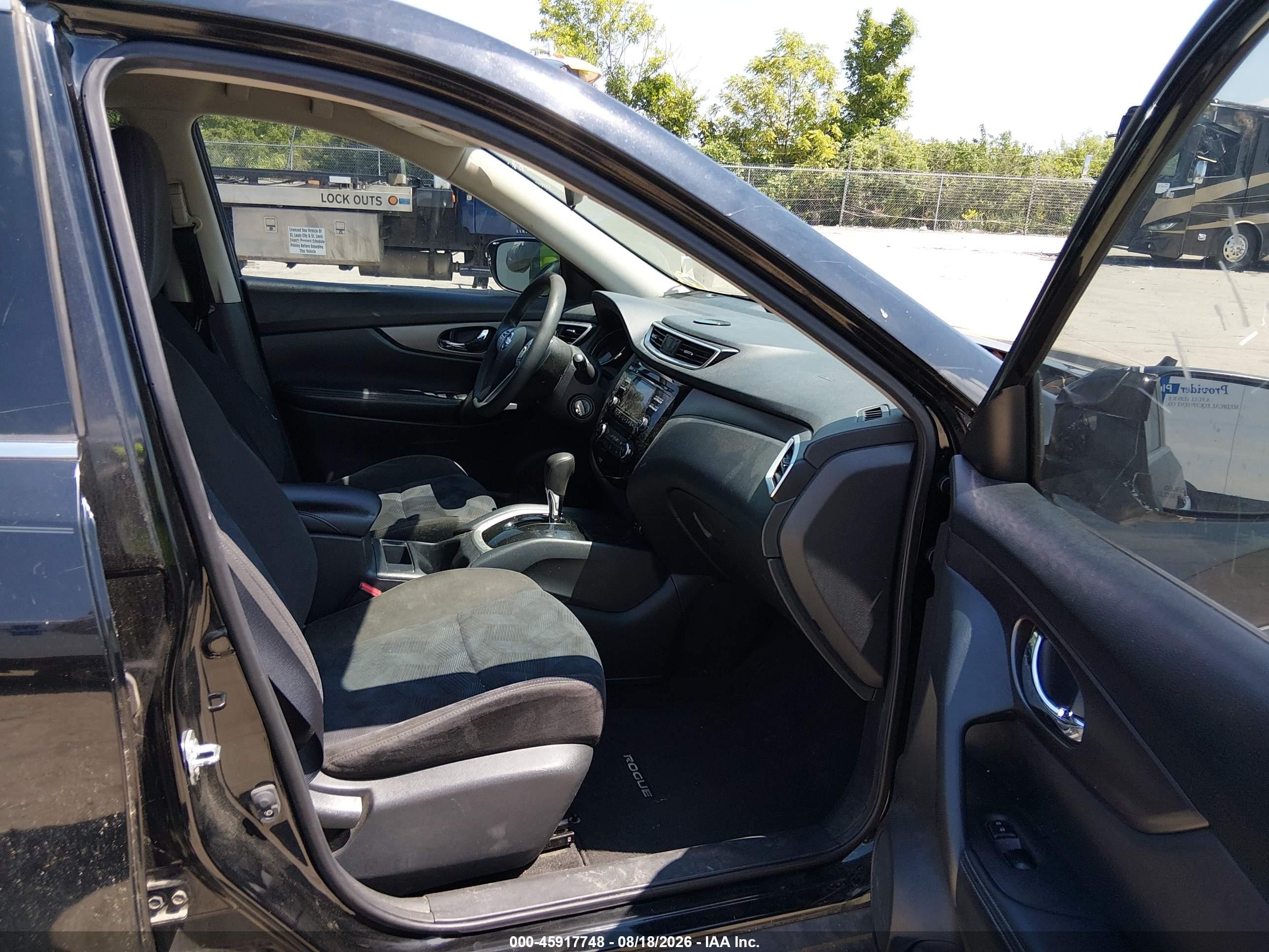2015 Nissan Rogue S Black vin: KNMAT2MT6FP579023