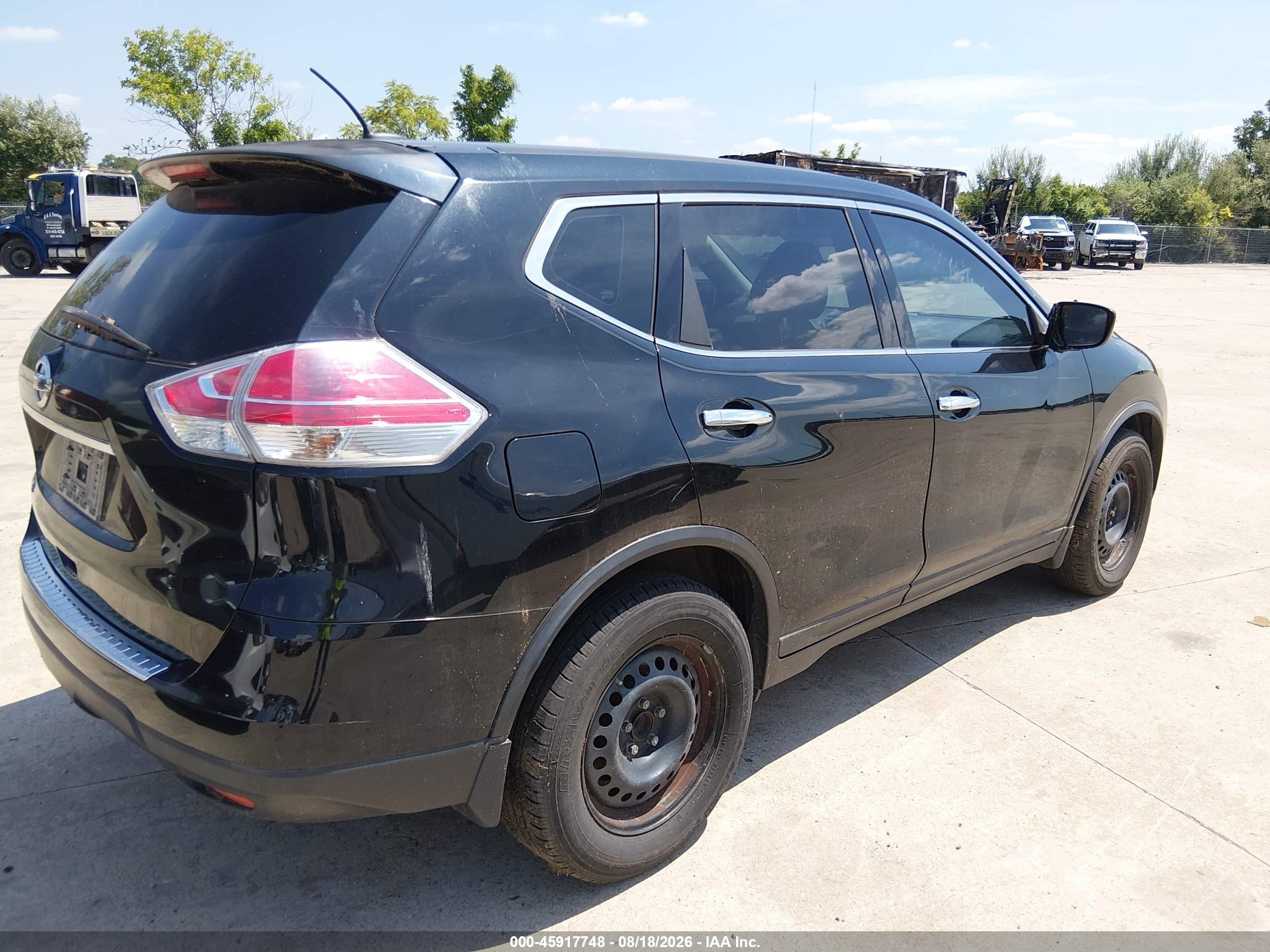 2015 Nissan Rogue S Black vin: KNMAT2MT6FP579023