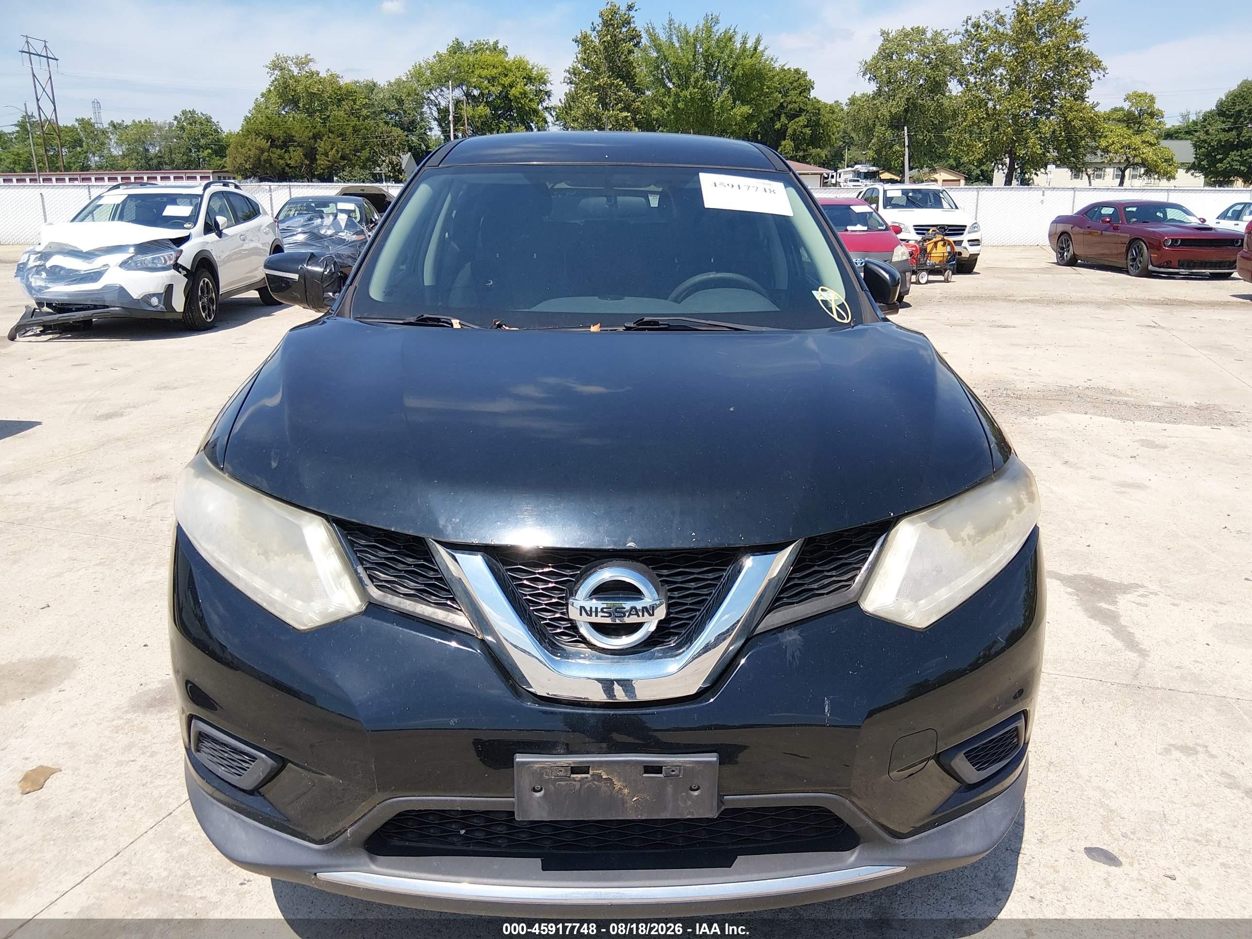 2015 Nissan Rogue S Black vin: KNMAT2MT6FP579023