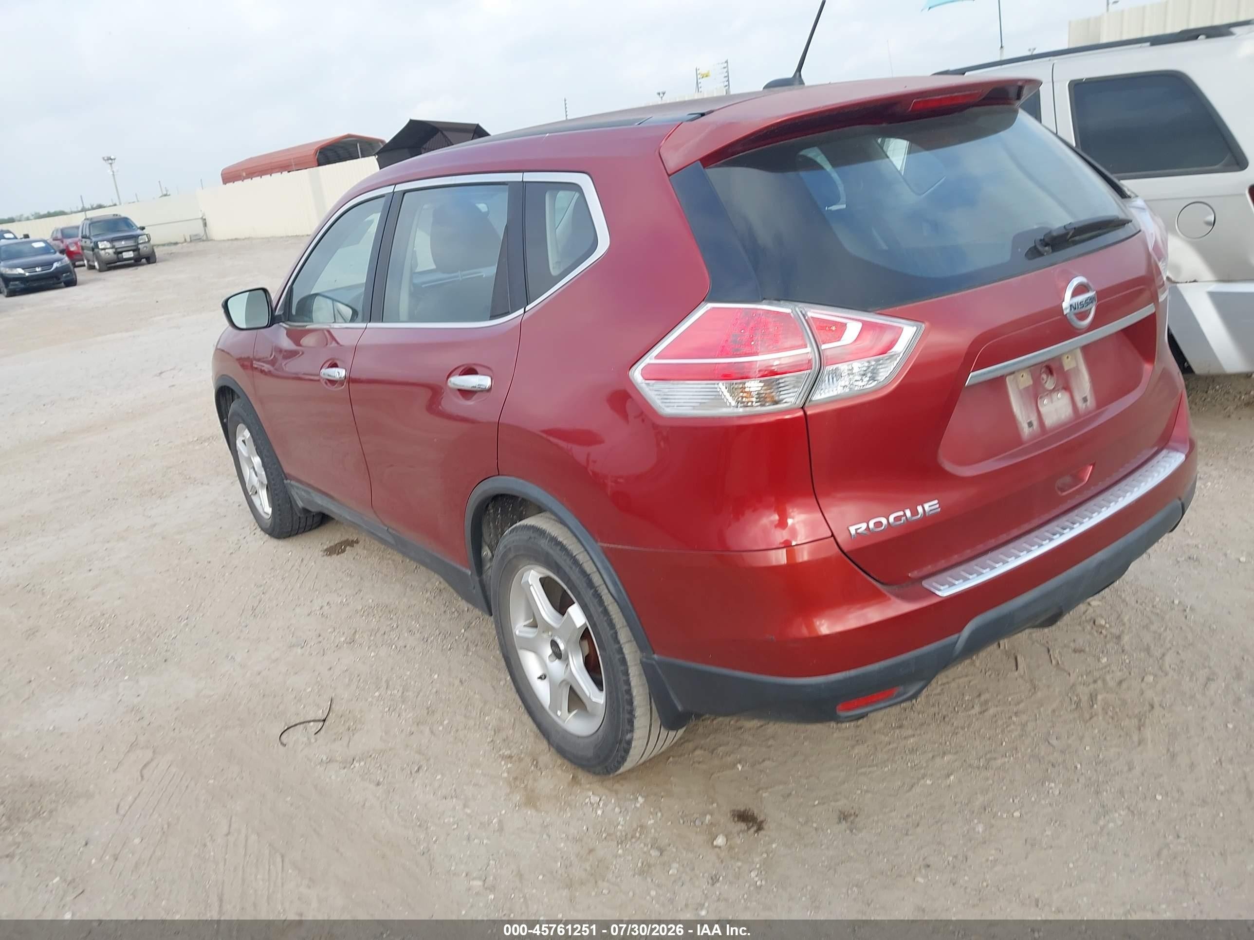 2015 Nissan Rogue S Red vin: KNMAT2MT6FP588921