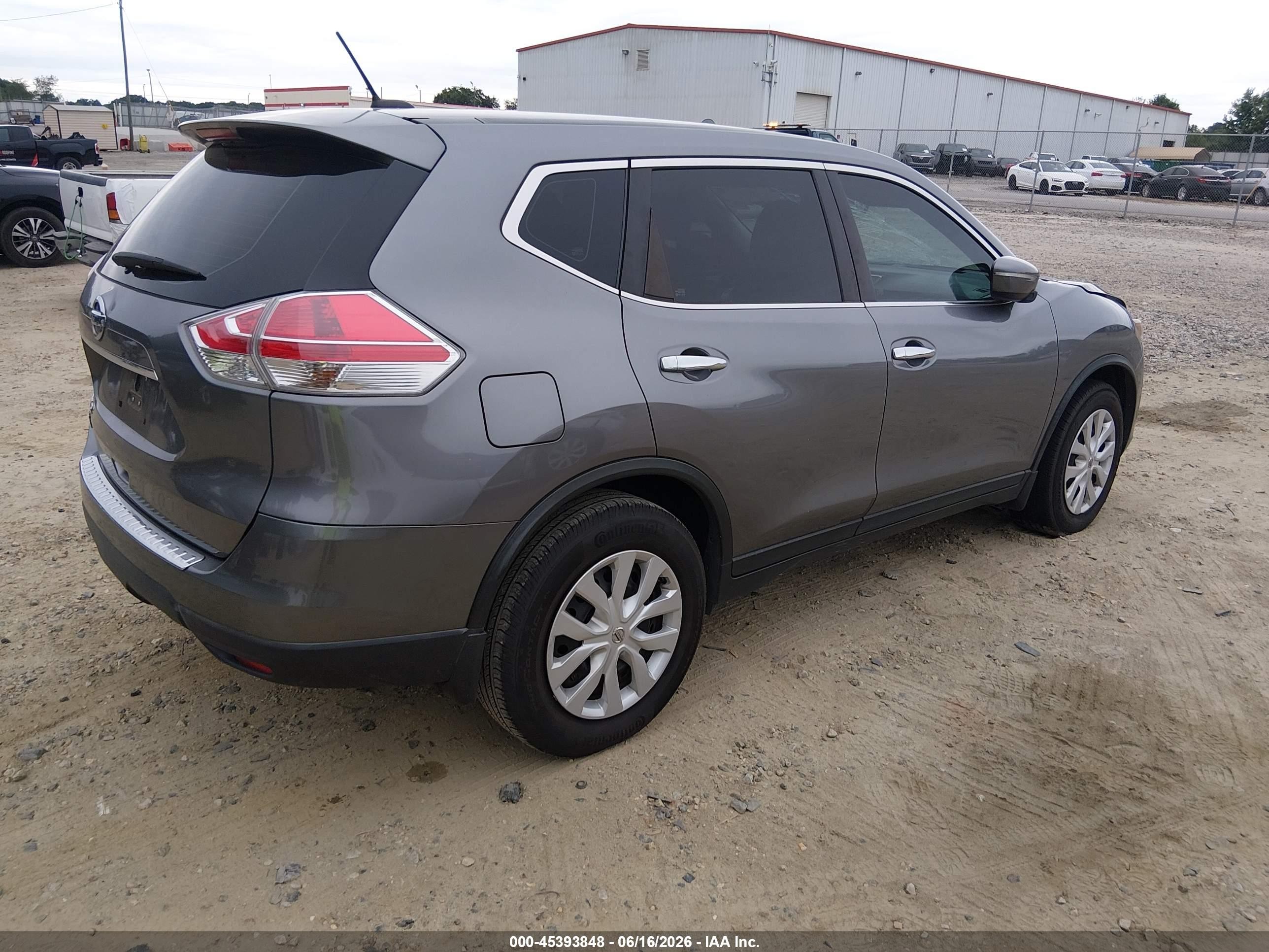 2015 Nissan Rogue S Gray vin: KNMAT2MT6FP592306