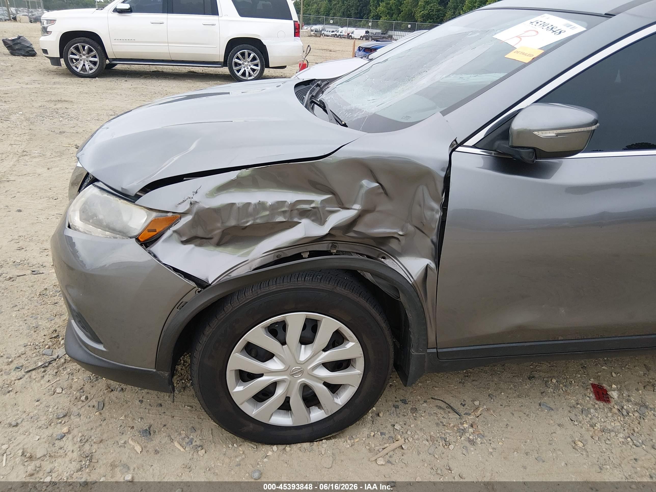 2015 Nissan Rogue S Gray vin: KNMAT2MT6FP592306