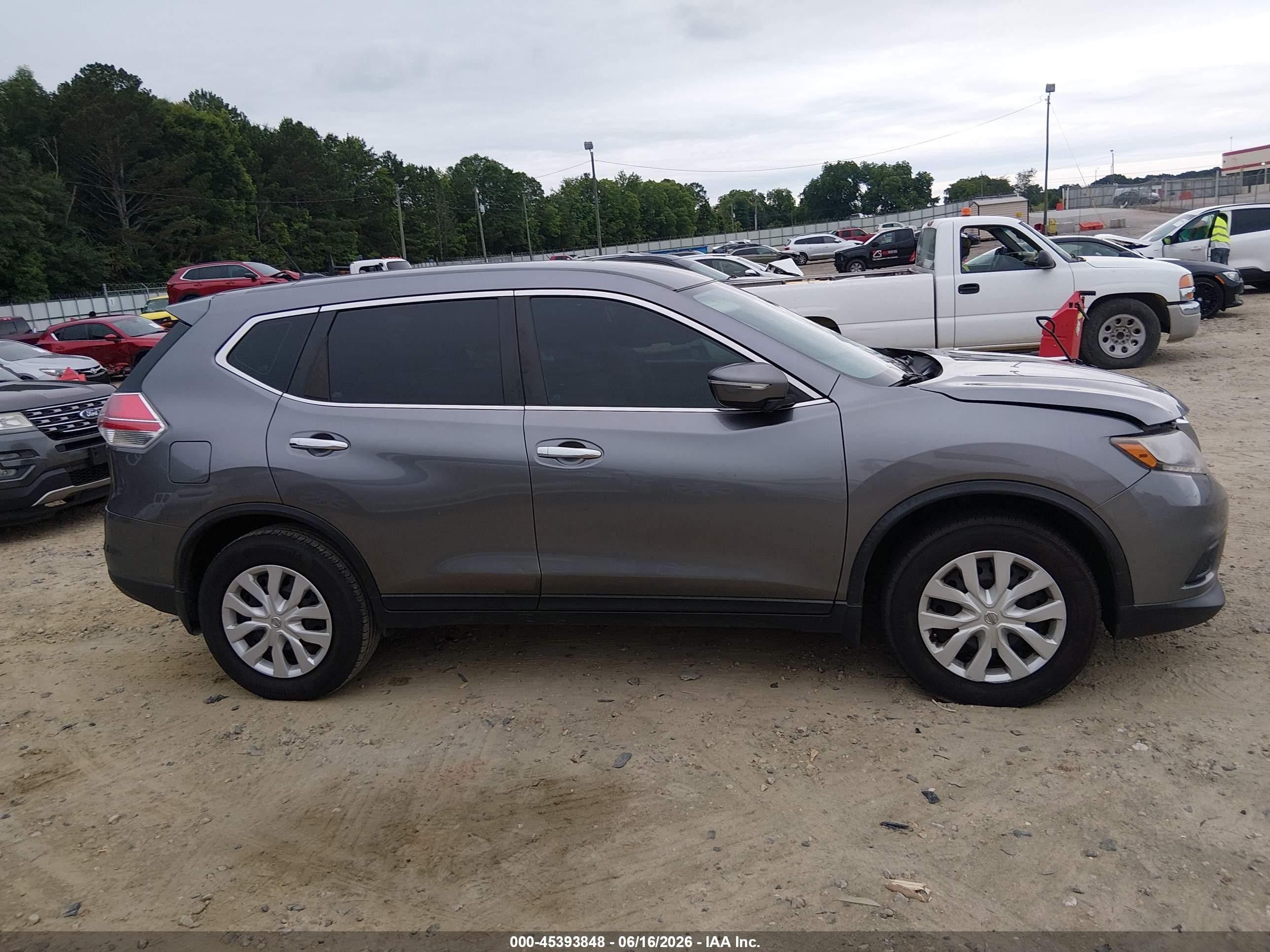2015 Nissan Rogue S Gray vin: KNMAT2MT6FP592306