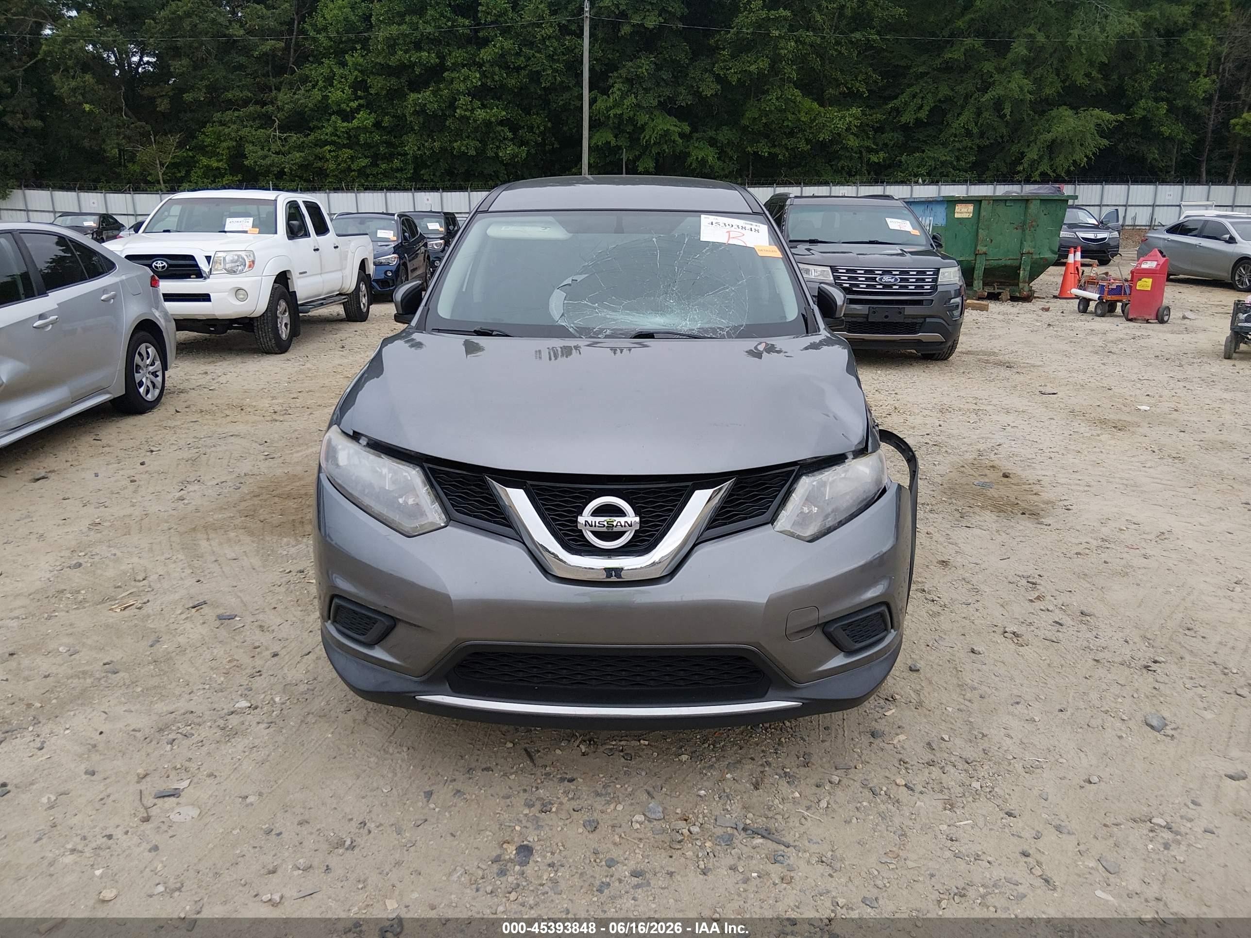 2015 Nissan Rogue S Gray vin: KNMAT2MT6FP592306