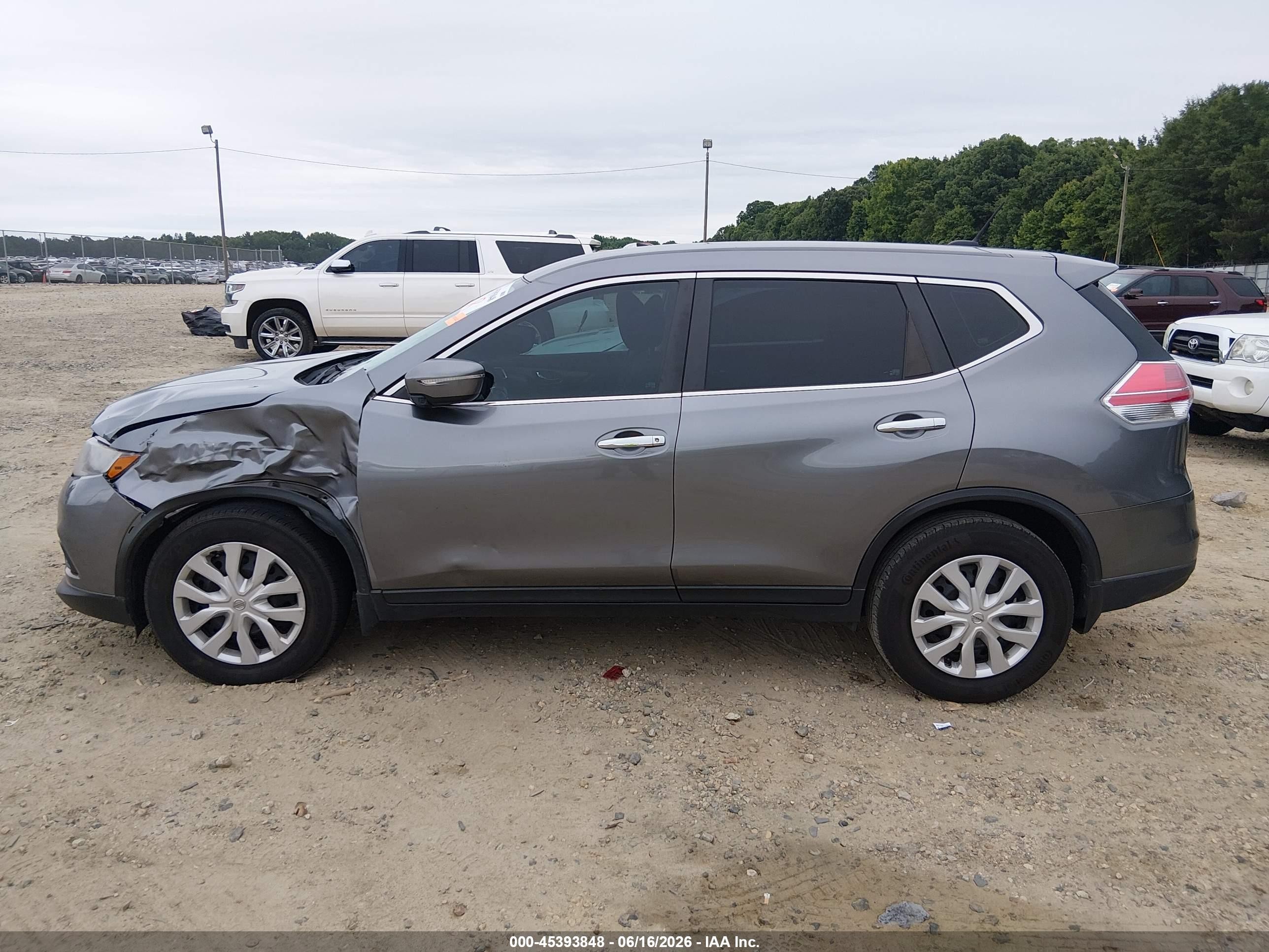 2015 Nissan Rogue S Gray vin: KNMAT2MT6FP592306