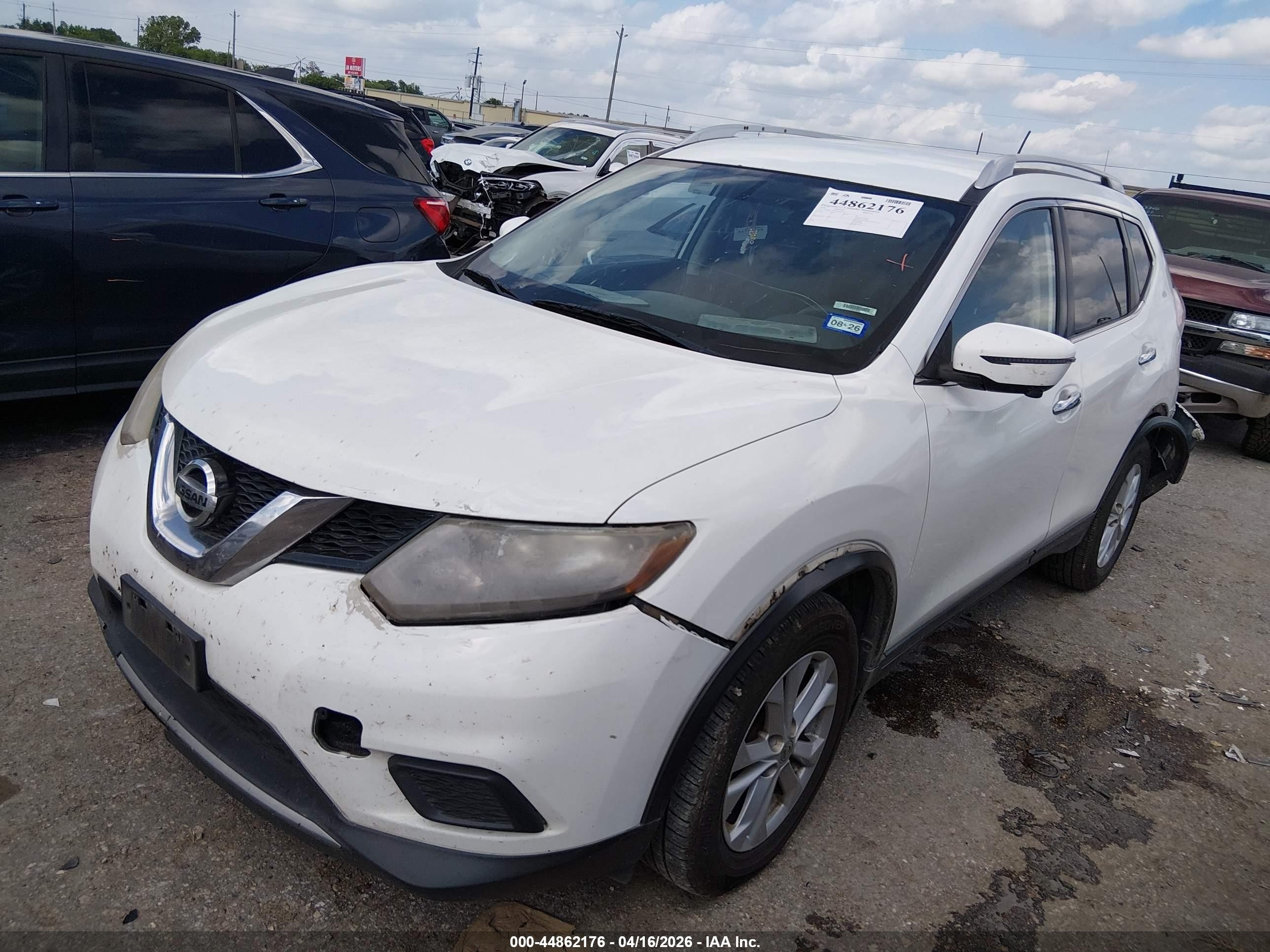 2016 Nissan Rogue Sv White vin: KNMAT2MT6GP593425