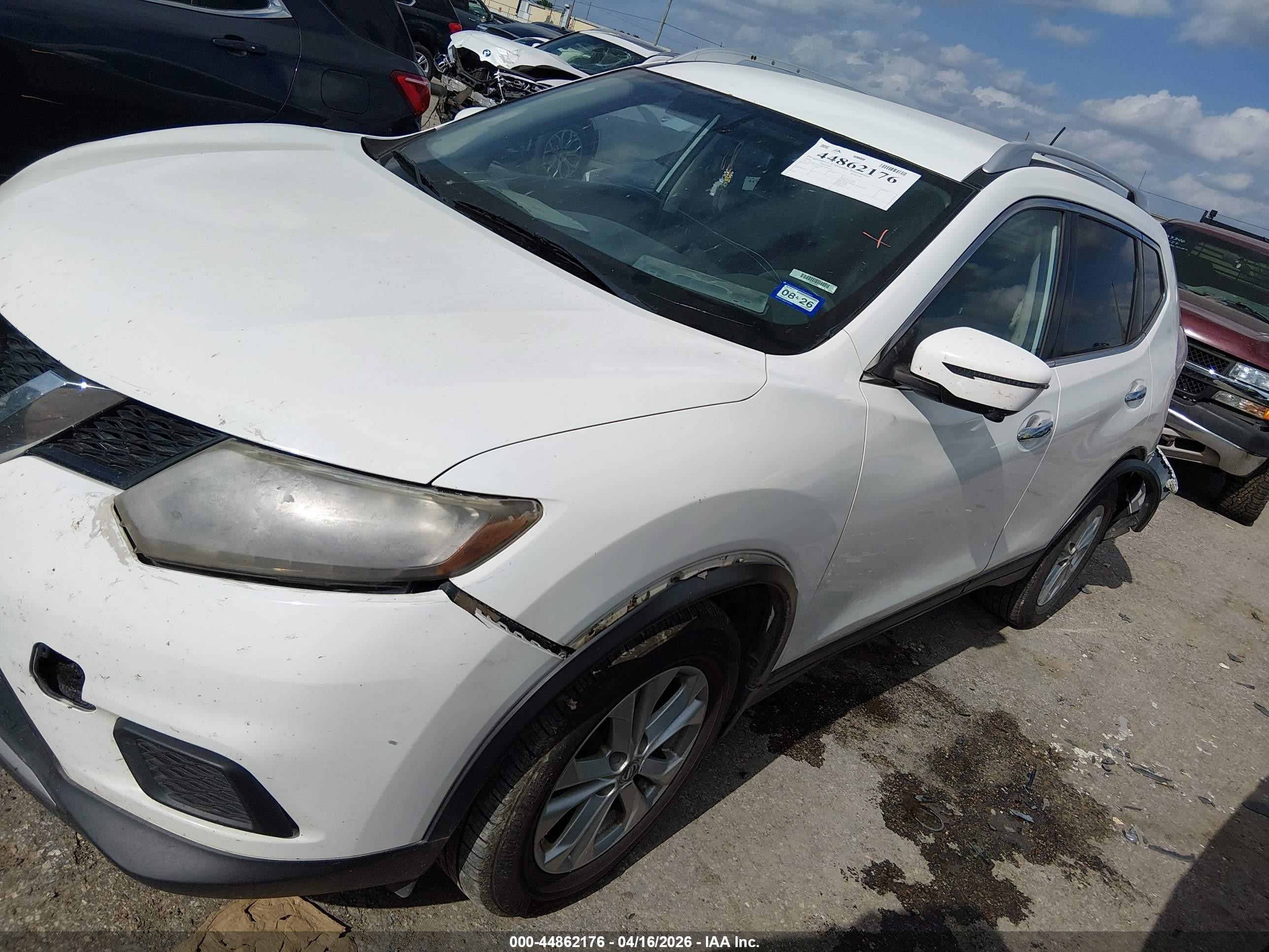 2016 Nissan Rogue Sv White vin: KNMAT2MT6GP593425