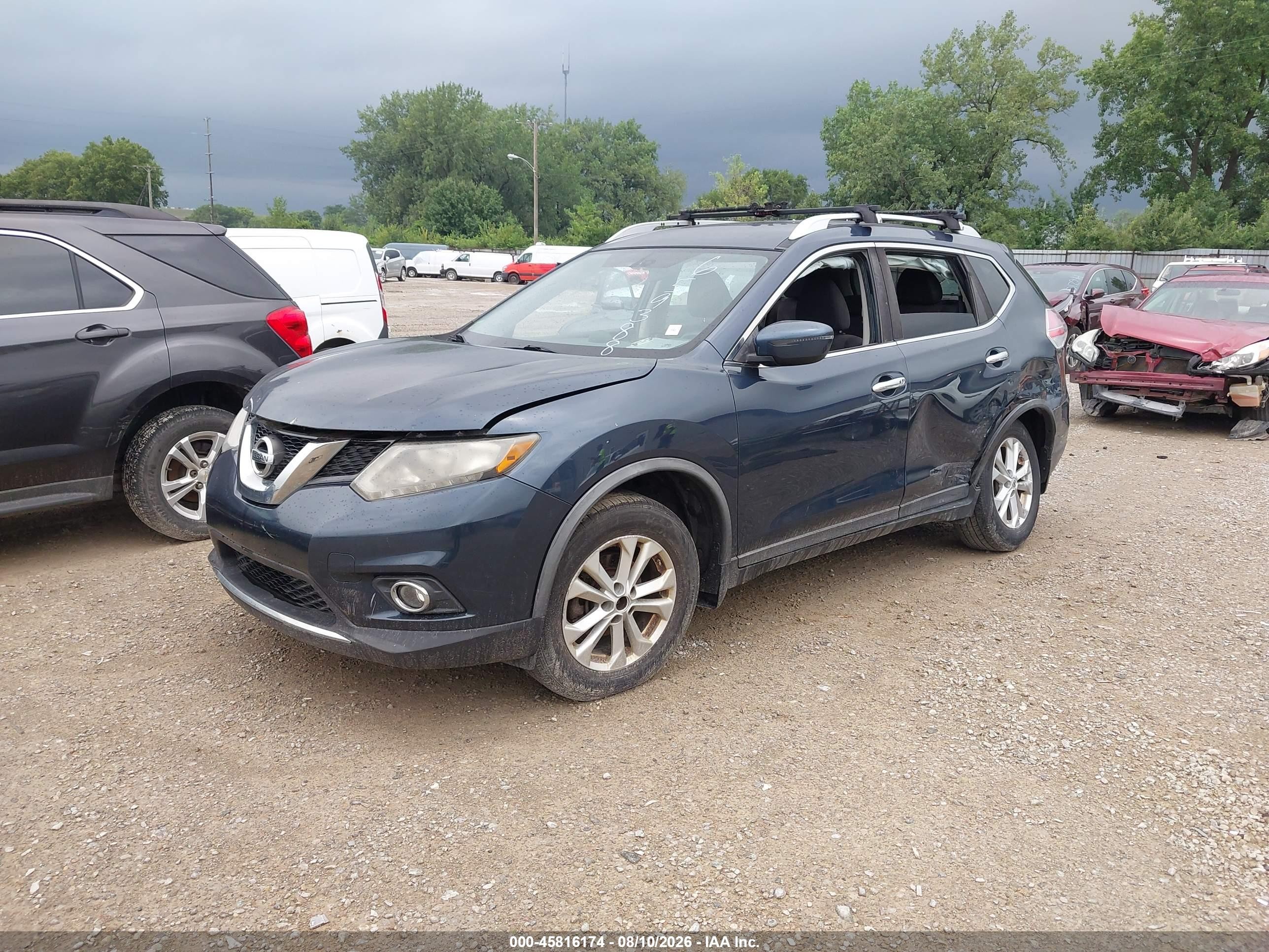 2016 Nissan Rogue Sv Blue vin: KNMAT2MT6GP659388