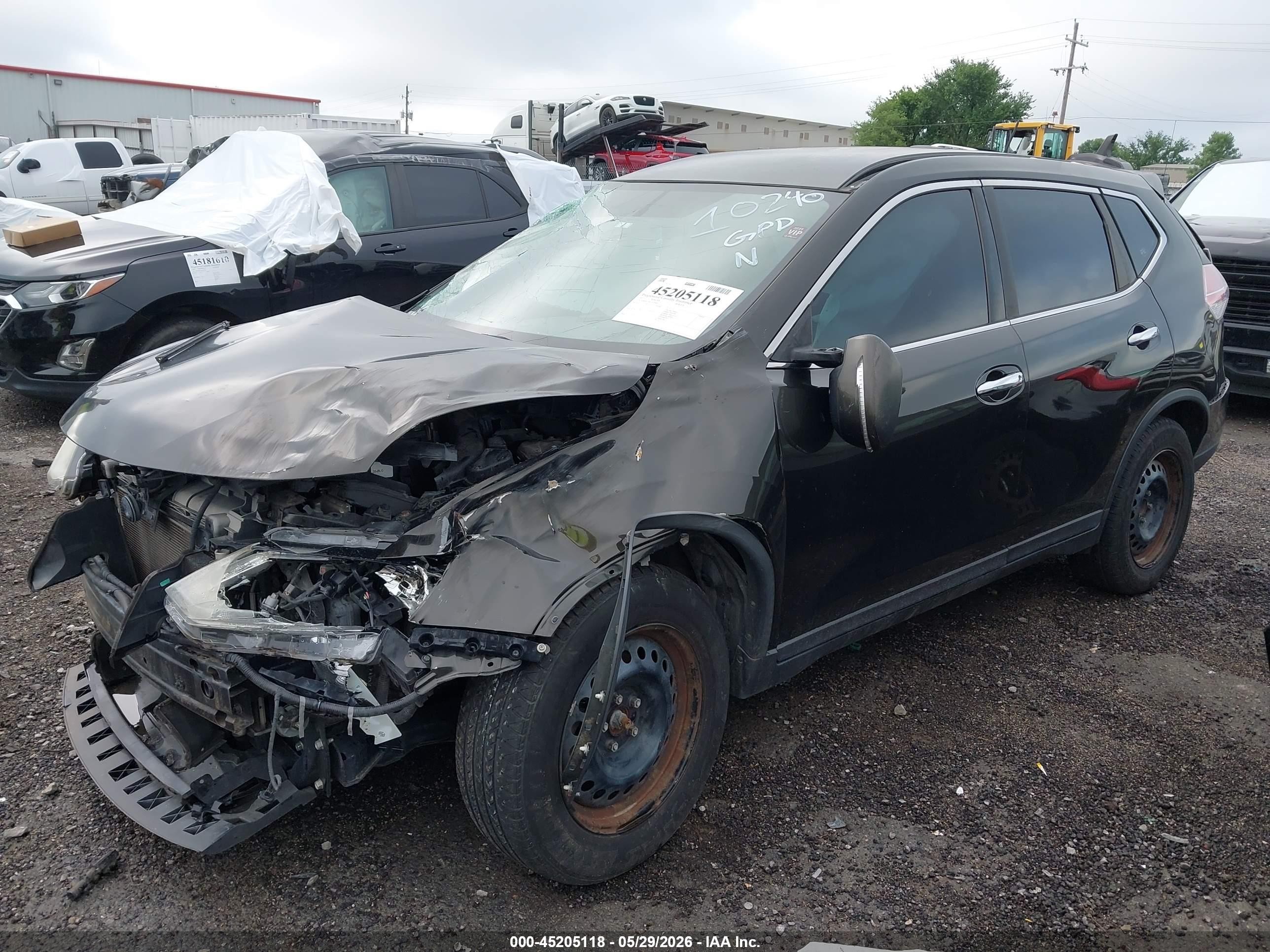2015 Nissan Rogue S Gray vin: KNMAT2MT7FP500913
