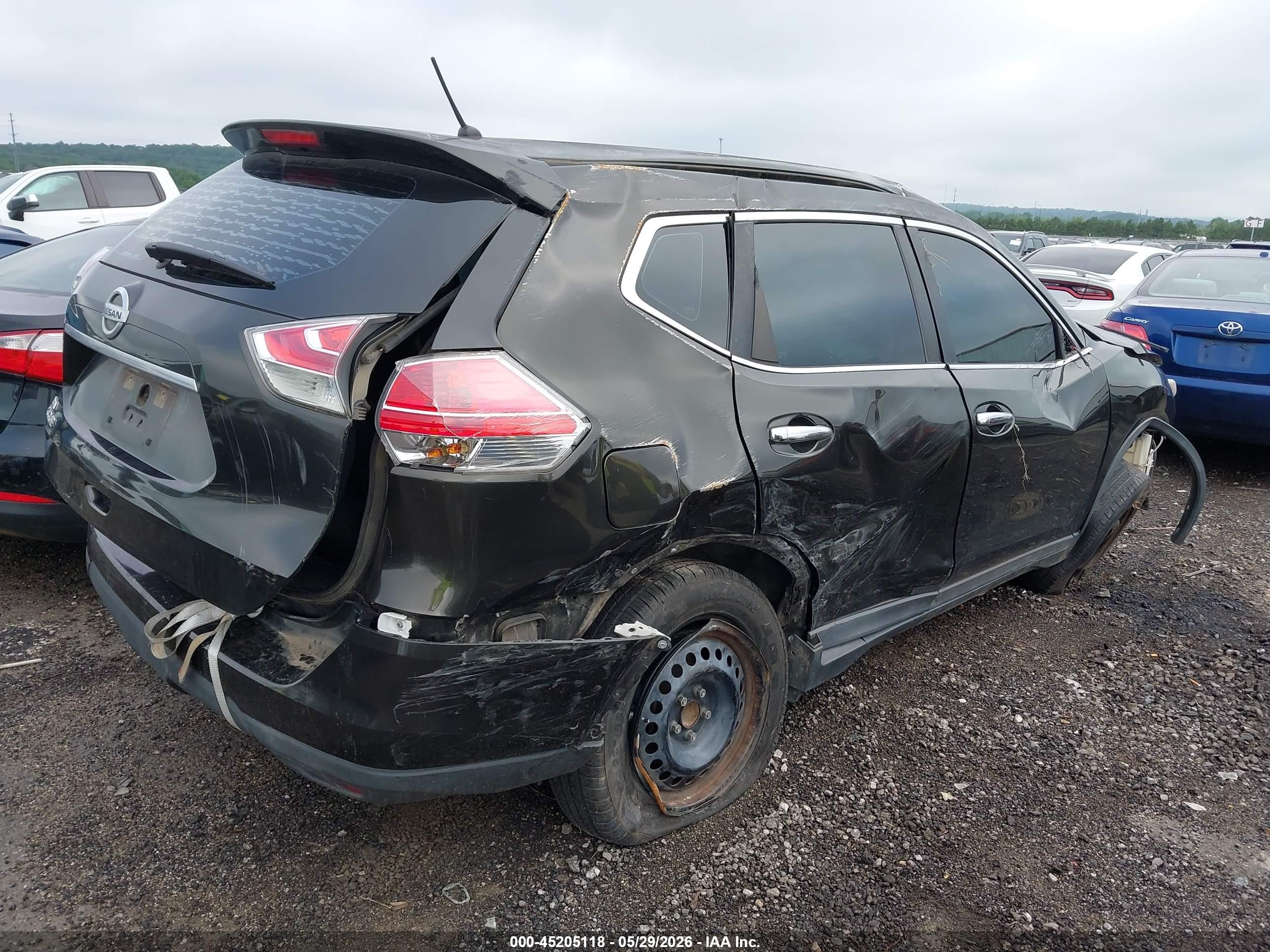 2015 Nissan Rogue S Gray vin: KNMAT2MT7FP500913