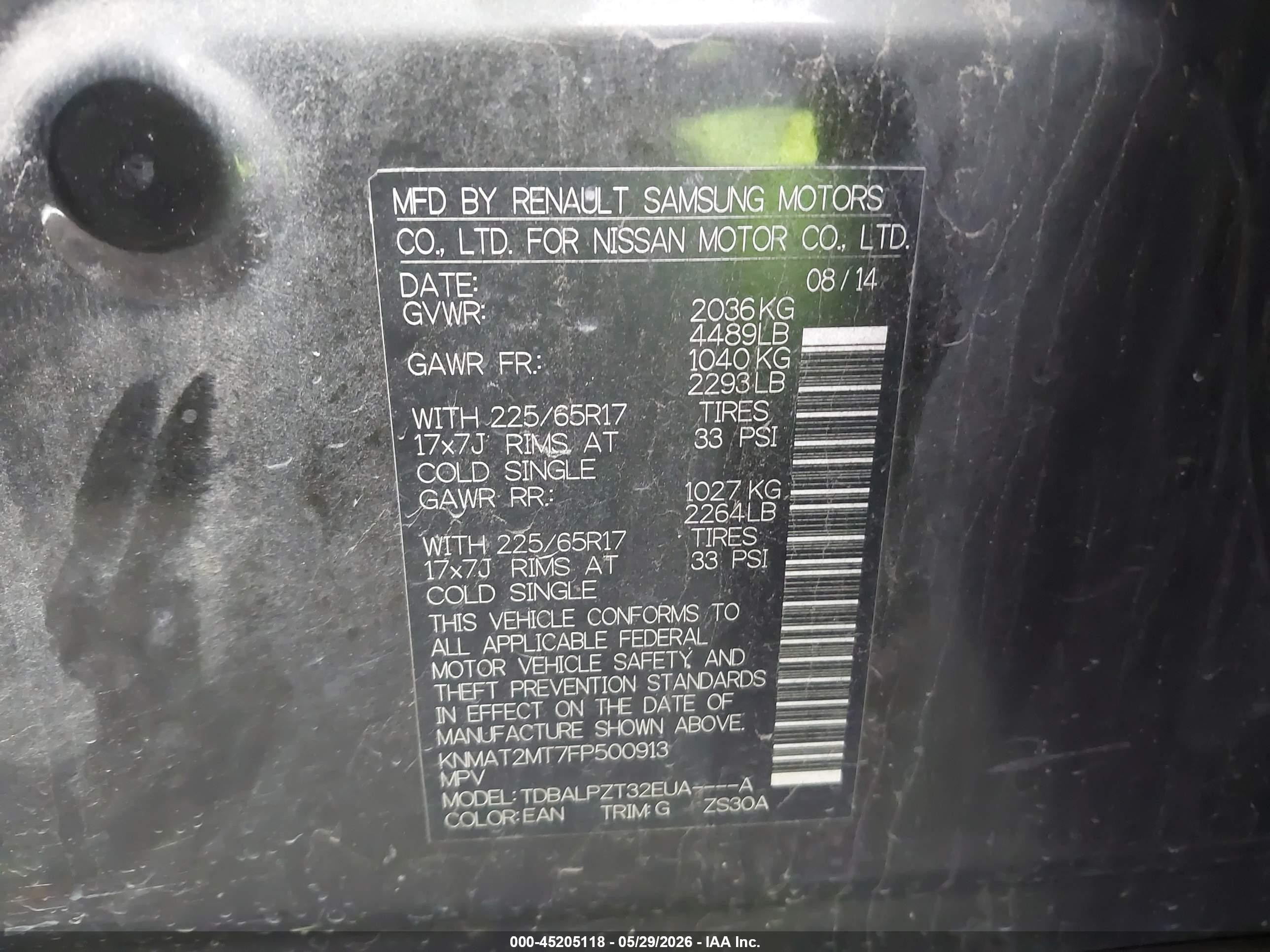 2015 Nissan Rogue S Gray vin: KNMAT2MT7FP500913