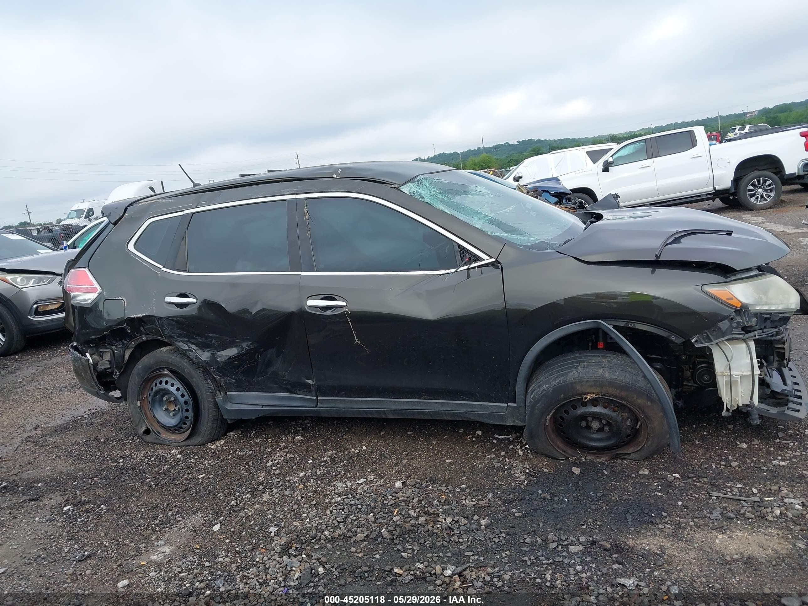 2015 Nissan Rogue S Gray vin: KNMAT2MT7FP500913