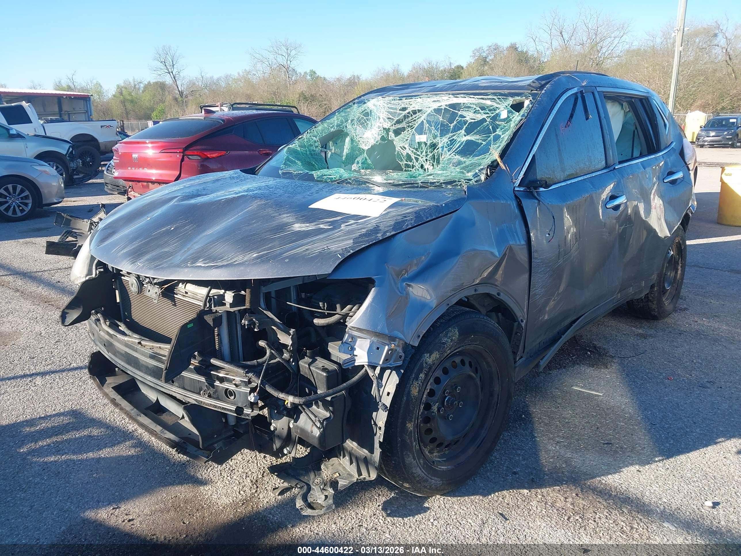 2015 Nissan Rogue S Gray vin: KNMAT2MT7FP508770