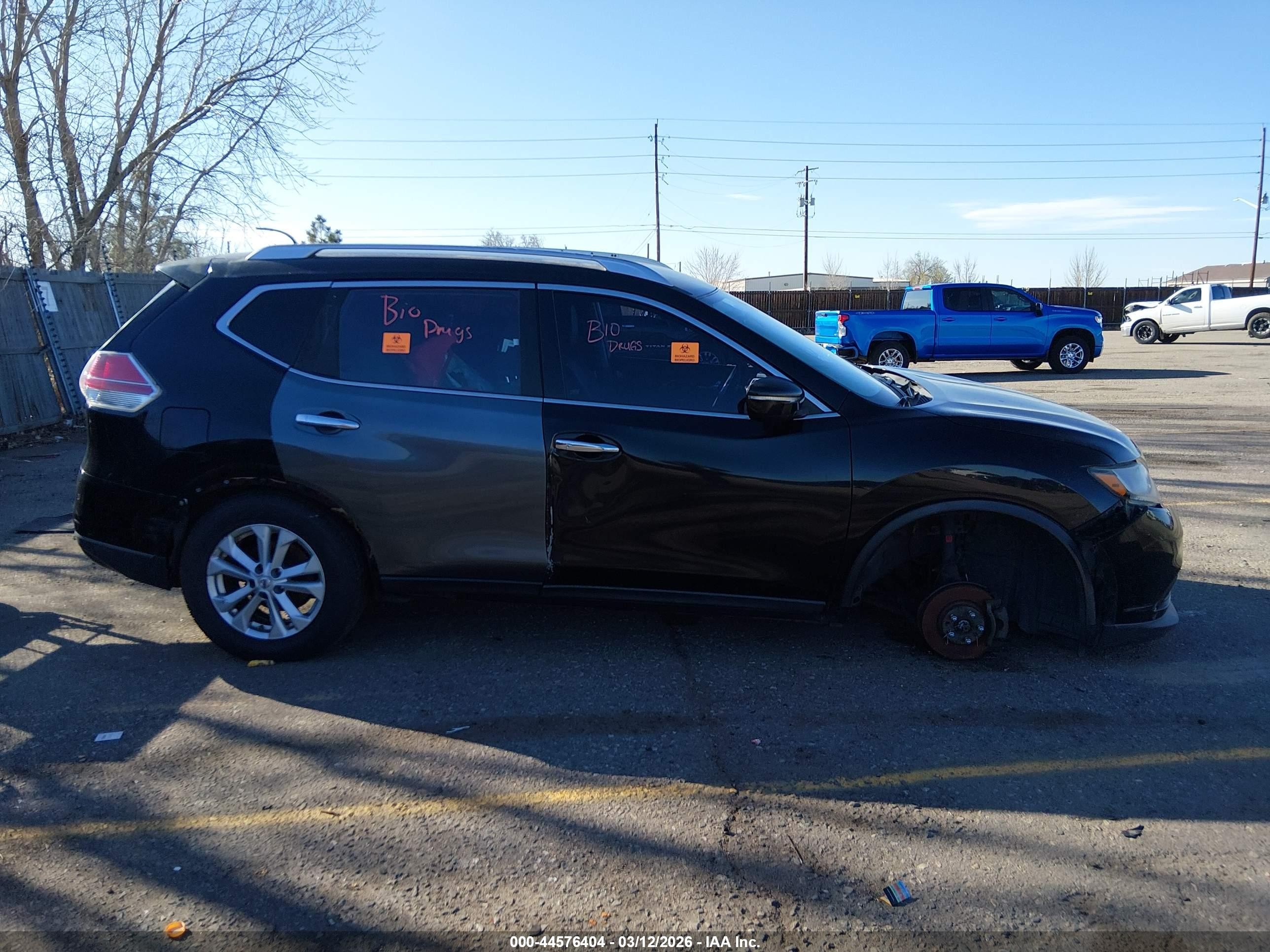 2015 Nissan Rogue Sv Black vin: KNMAT2MT7FP518649