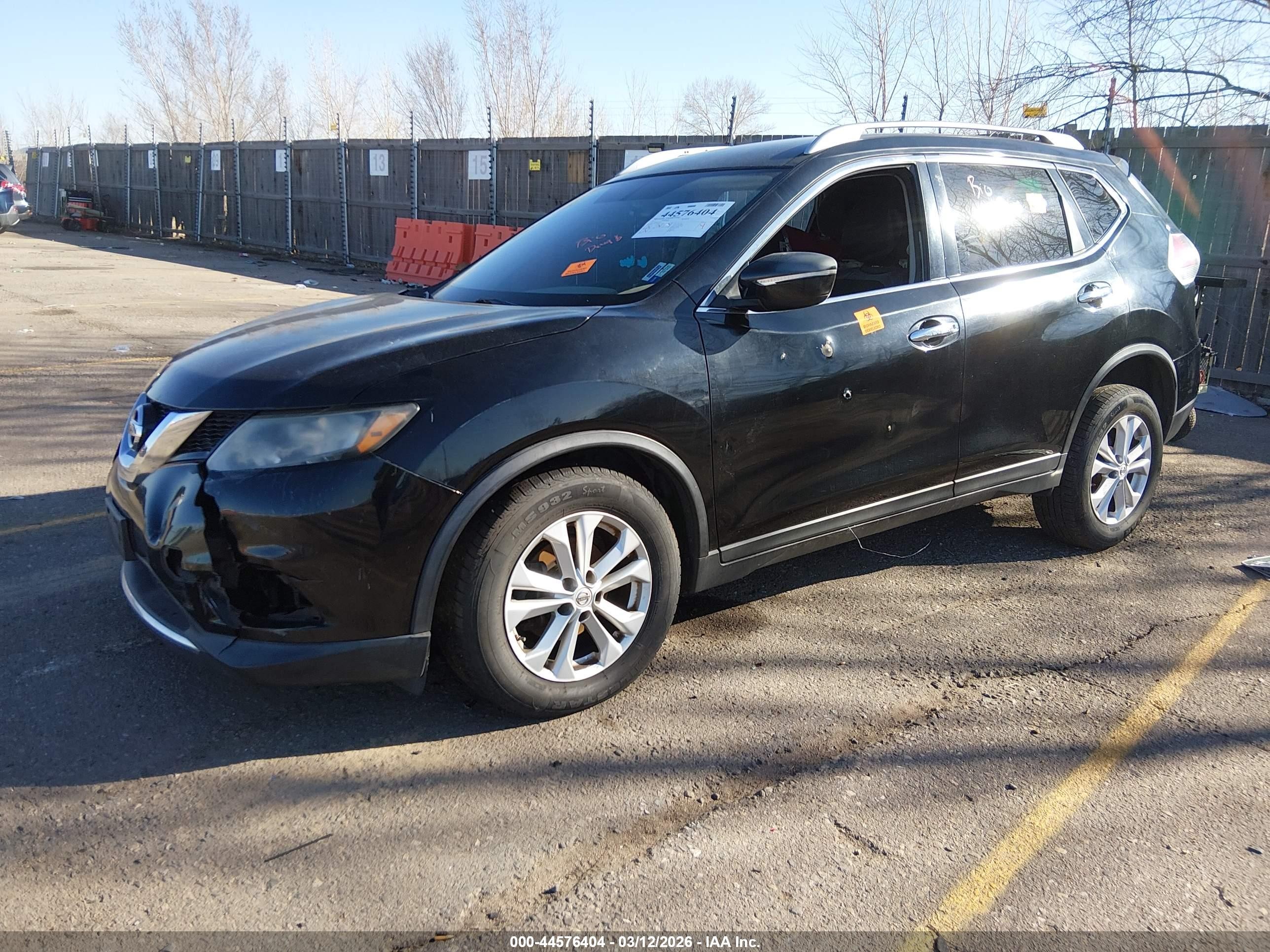 2015 Nissan Rogue Sv Black vin: KNMAT2MT7FP518649
