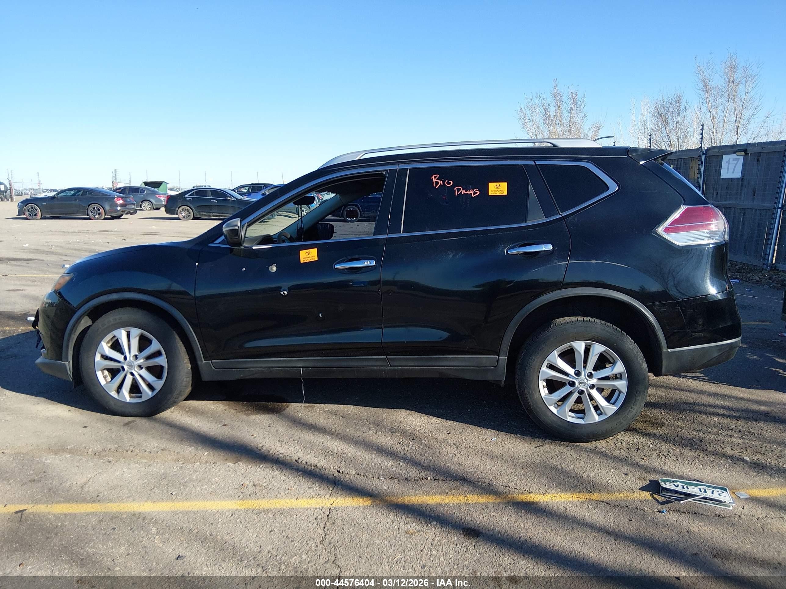 2015 Nissan Rogue Sv Black vin: KNMAT2MT7FP518649