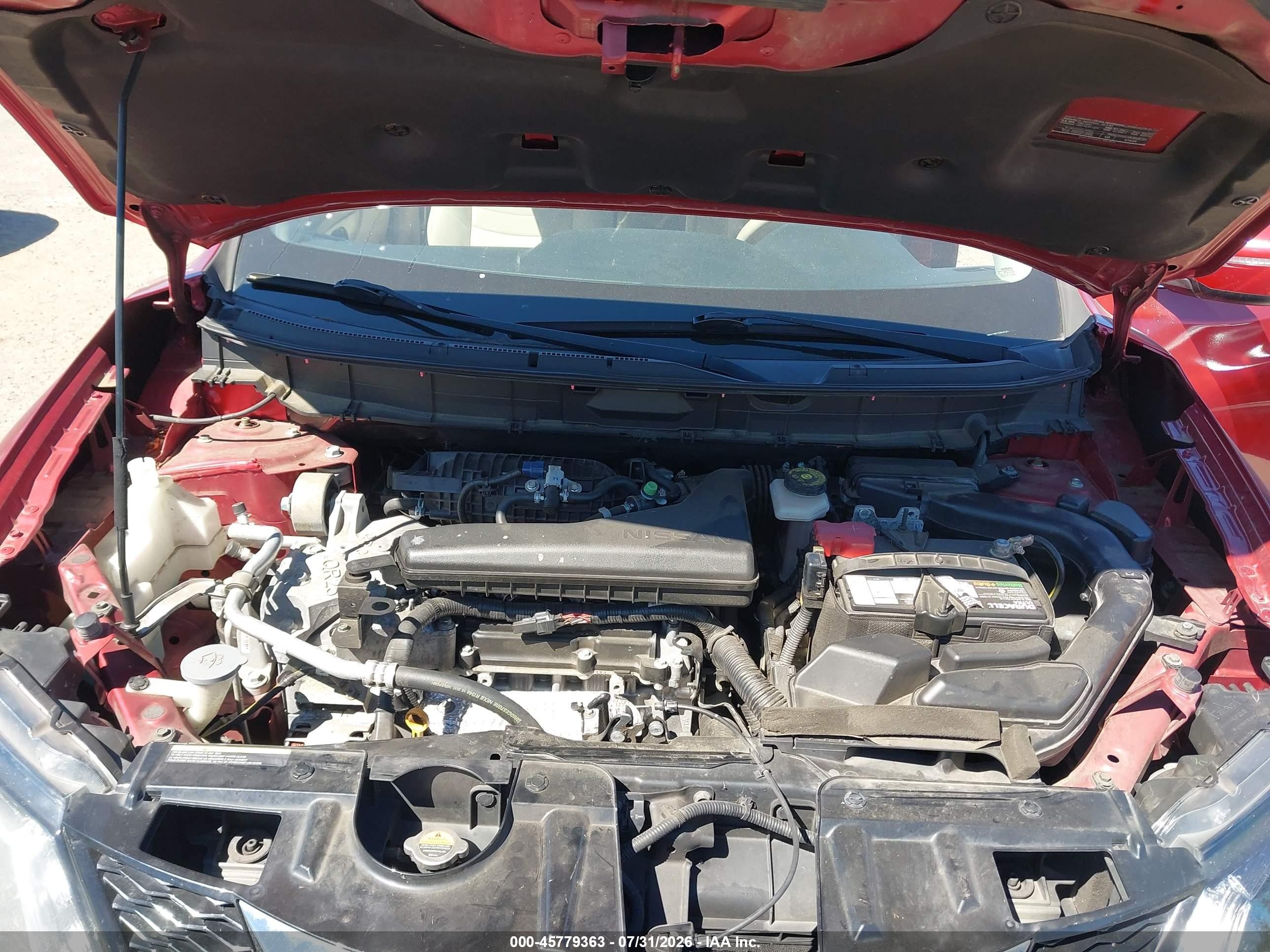 2015 Nissan Rogue S Red vin: KNMAT2MT7FP541543