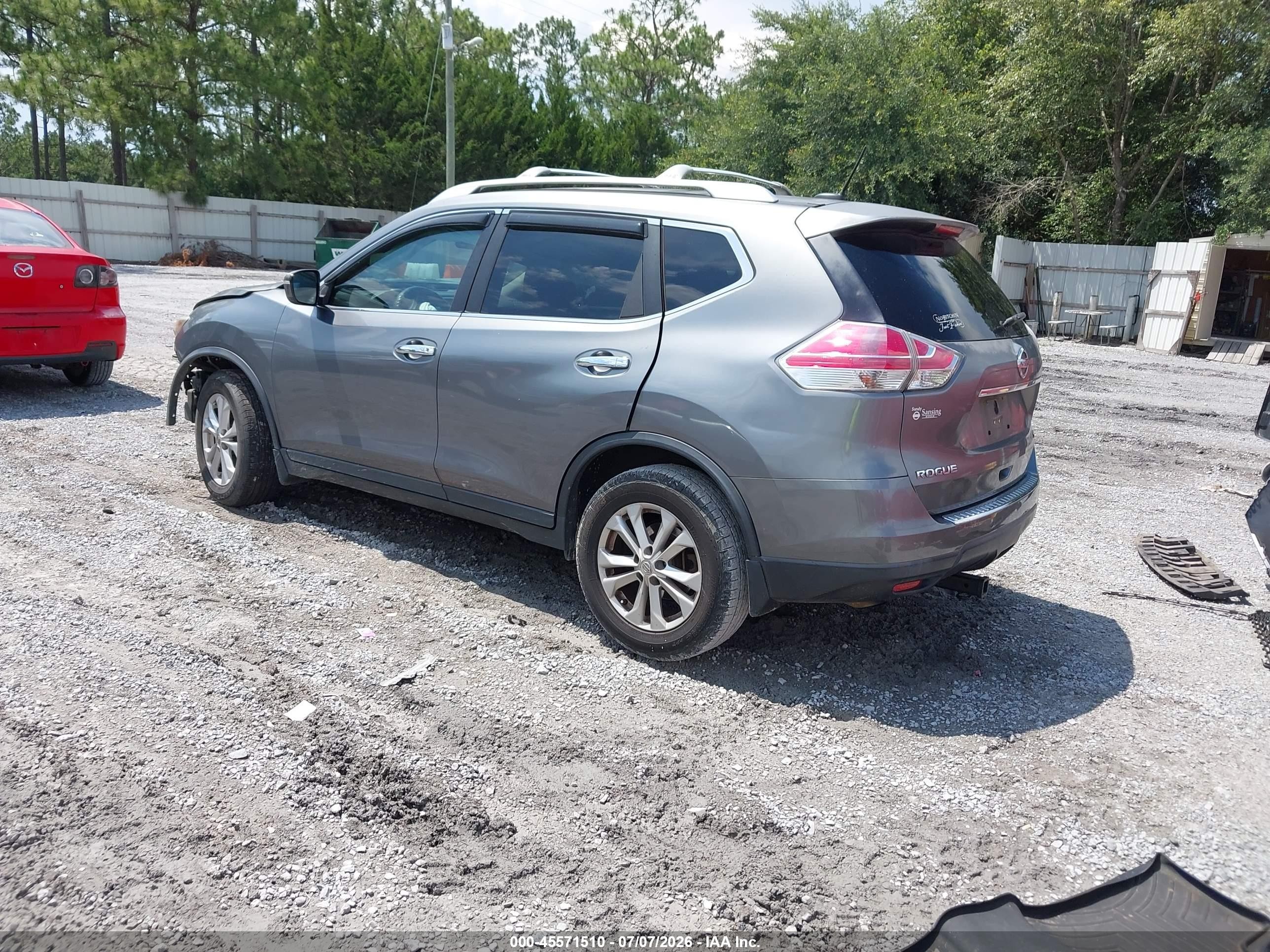 2015 Nissan Rogue Sv Серый vin: KNMAT2MT7FP574607