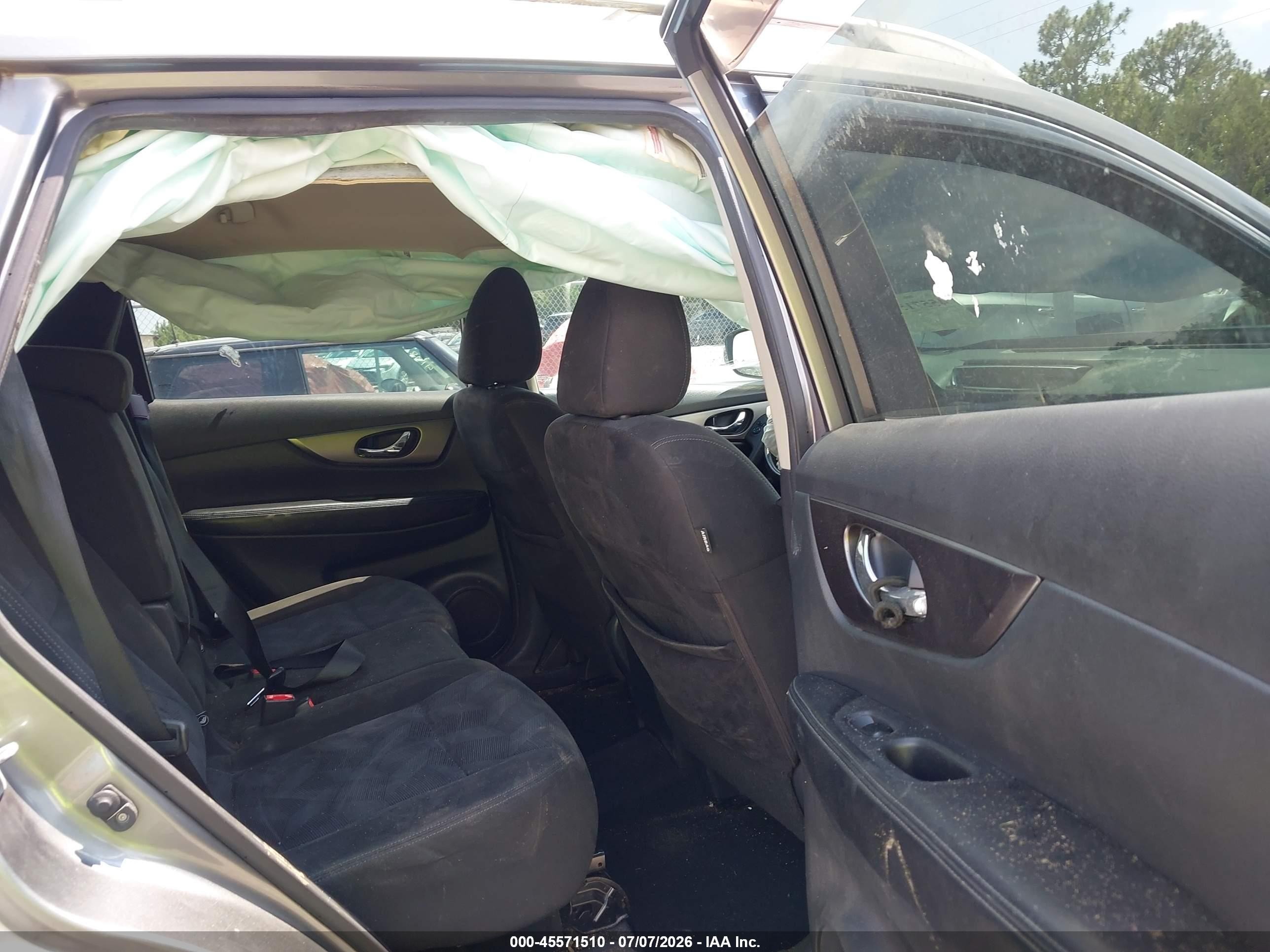 2015 Nissan Rogue Sv Серый vin: KNMAT2MT7FP574607