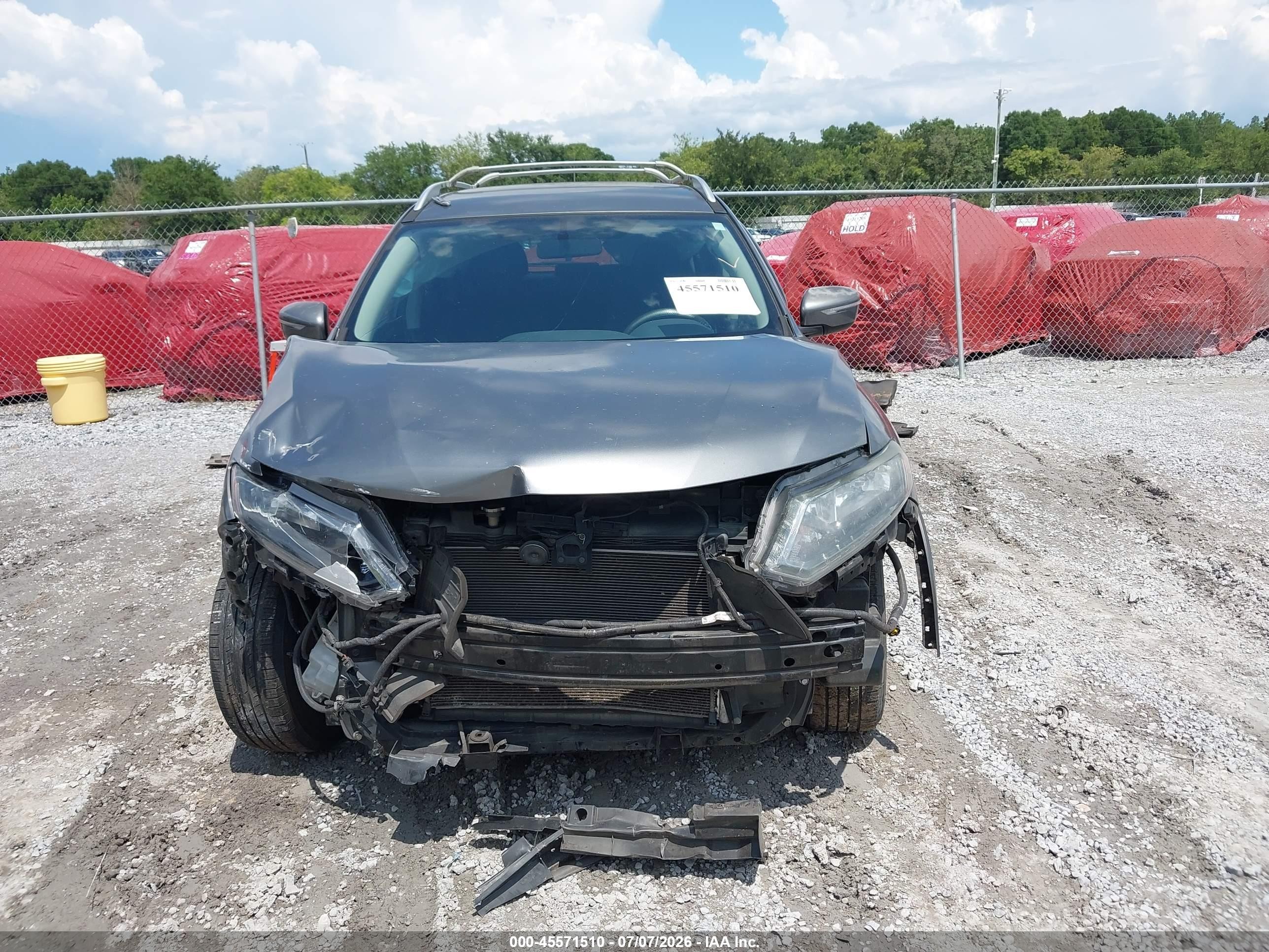 2015 Nissan Rogue Sv Серый vin: KNMAT2MT7FP574607