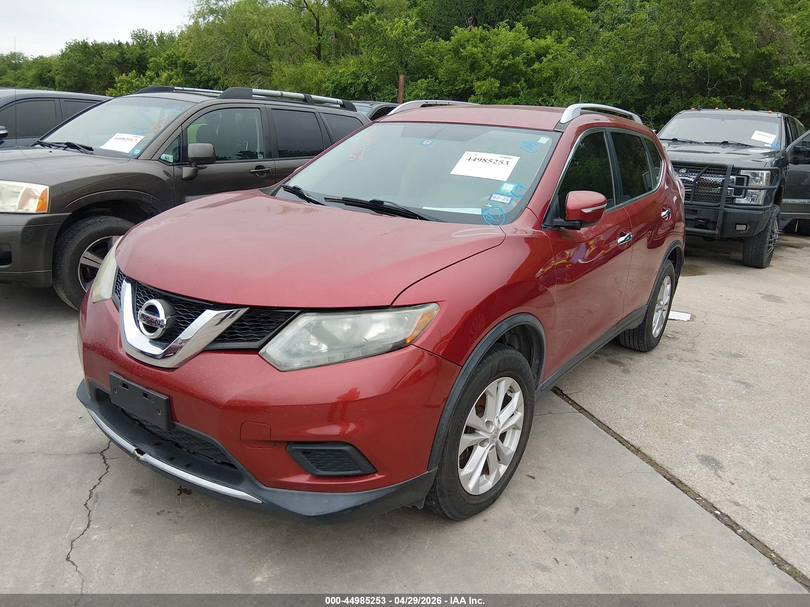 2015 Nissan Rogue Sv Red vin: KNMAT2MT7FP576258