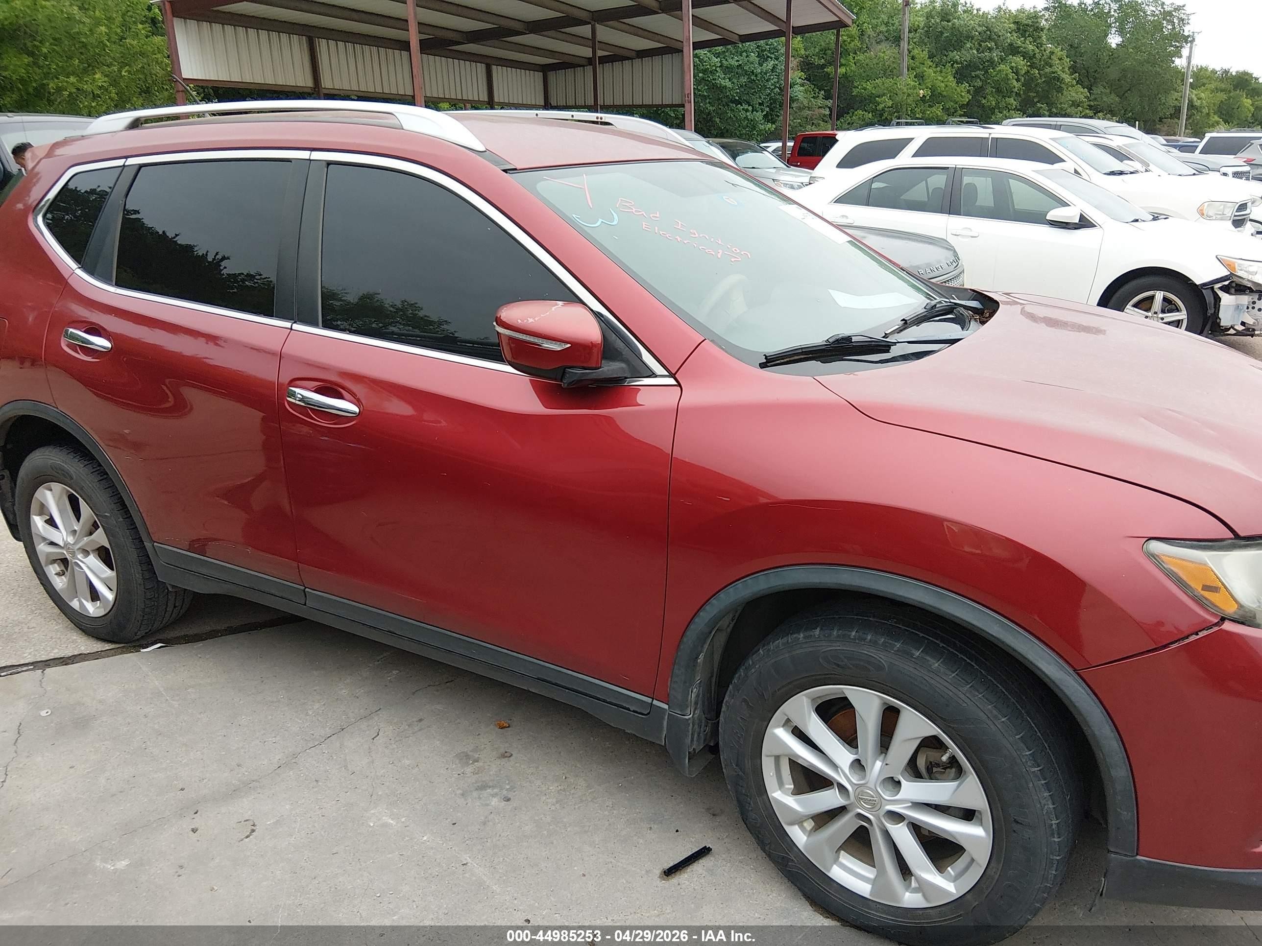2015 Nissan Rogue Sv Red vin: KNMAT2MT7FP576258