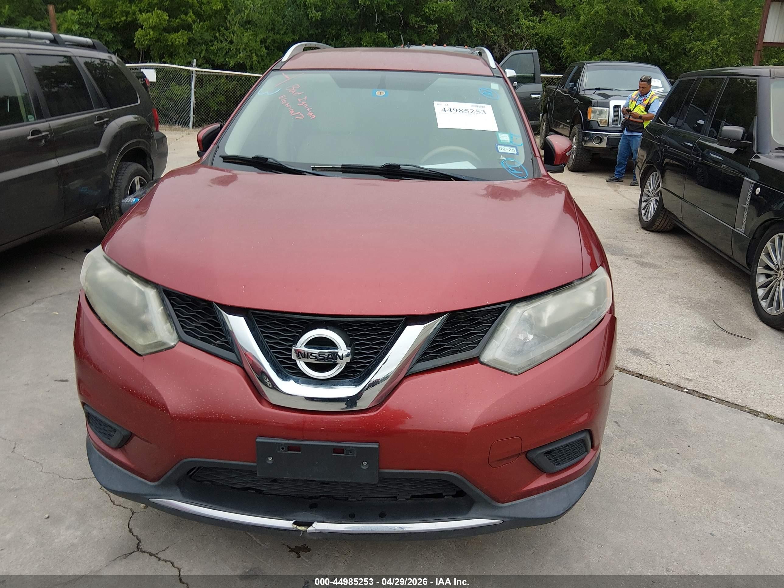 2015 Nissan Rogue Sv Red vin: KNMAT2MT7FP576258