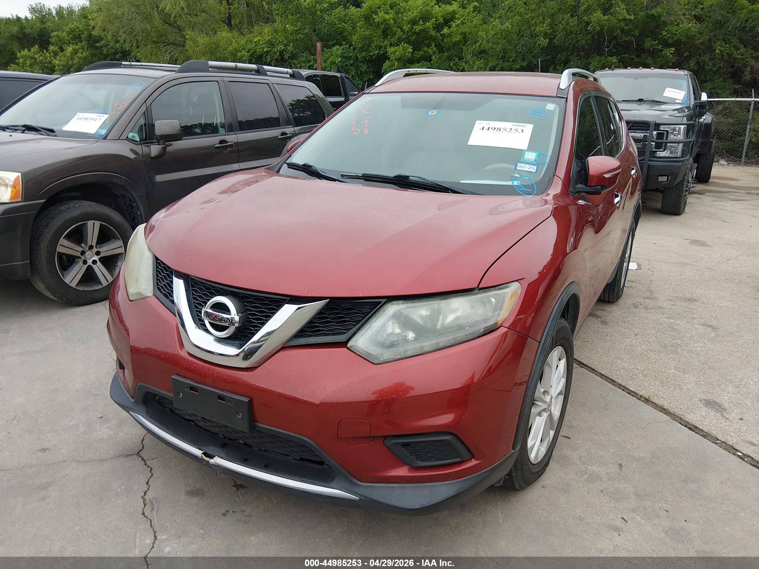 2015 Nissan Rogue Sv Red vin: KNMAT2MT7FP576258